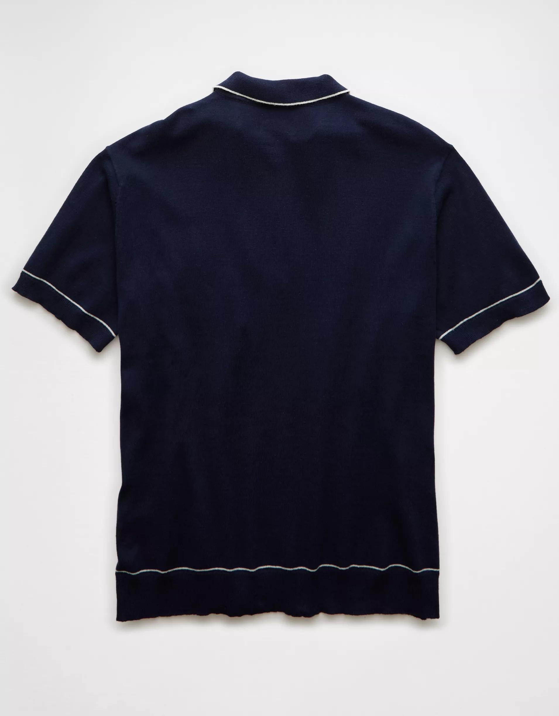 AE Weekend Tipped Sweater Polo Shirt Product Image