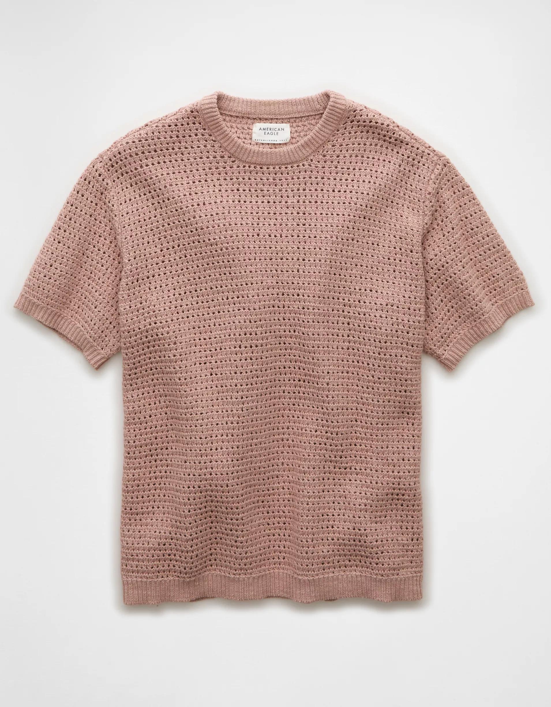 AE Open Knit Sweater T-Shirt Product Image
