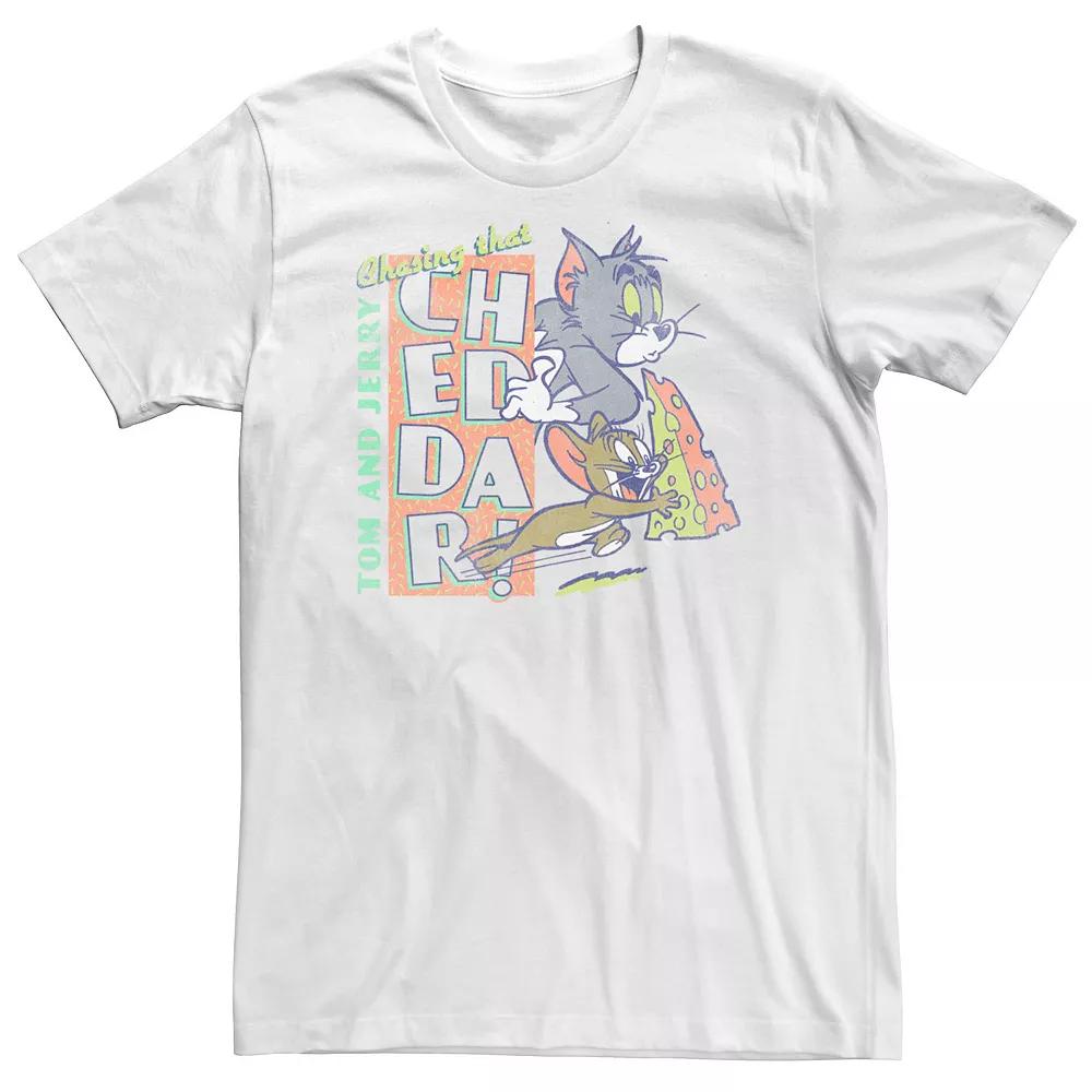 Big & Tall Tom And Jerry Chasing That Cheddar Cheese Tee, Men's,  Product Image