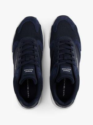 Mixed-Texture Suede Runner Sneaker Product Image