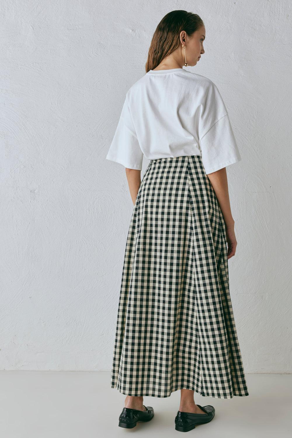 Hanni Maxi Skirt Black Check Product Image