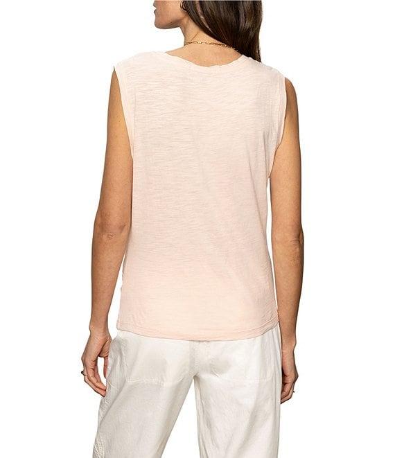 Sanctuary Crew Neck Sleeveless Draped Tank Product Image