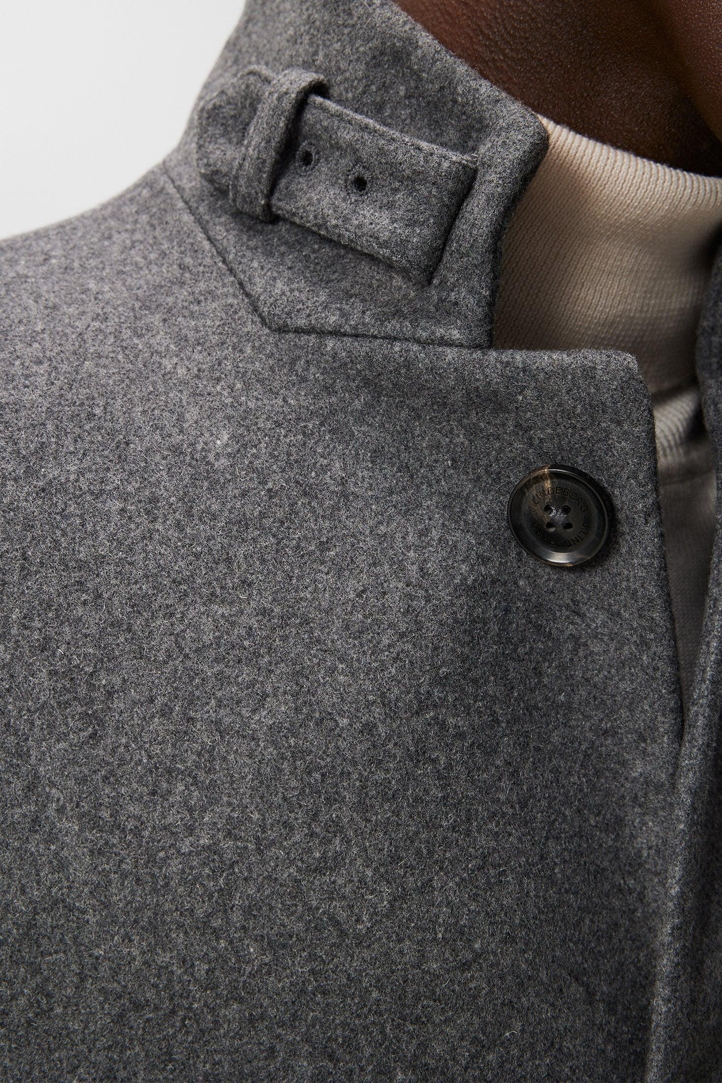 J. Lindeberg Holger Melton Mid Grey Melange Coat Product Image