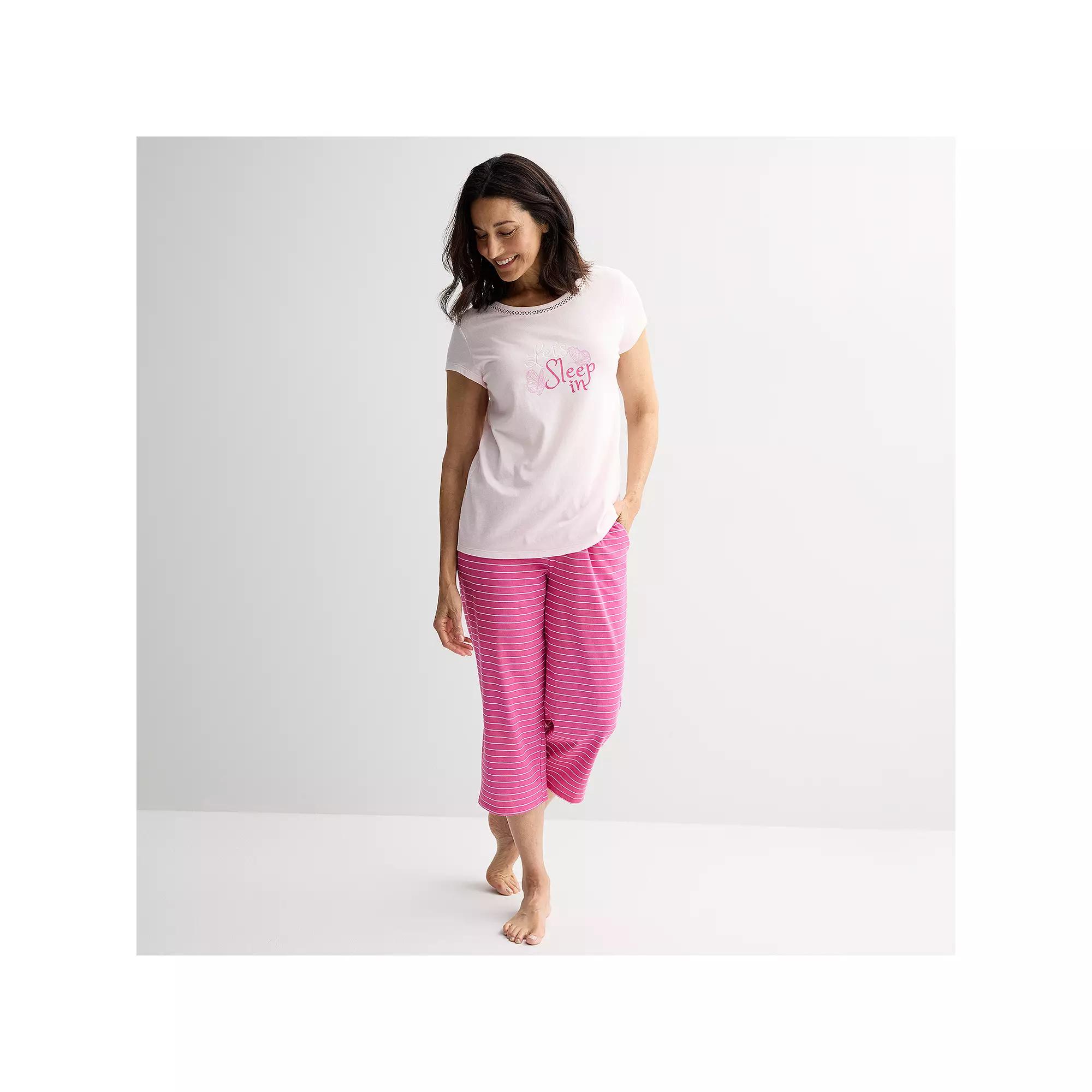 Women's Croft & Barrow® Mom's Day Sleep Set, Size: Small, Modern Stripe Product Image