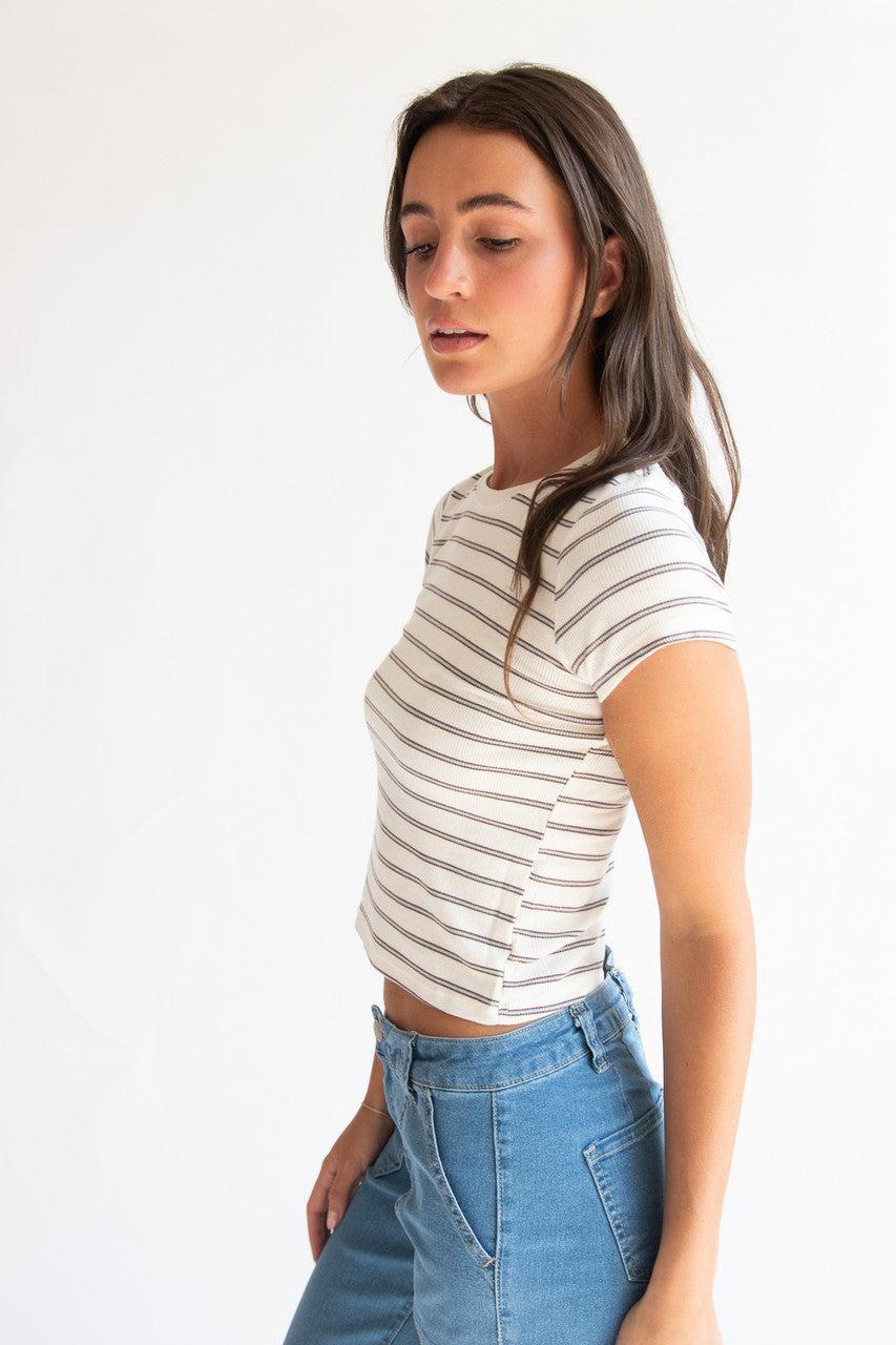 Ribbed Striped Tee Product Image