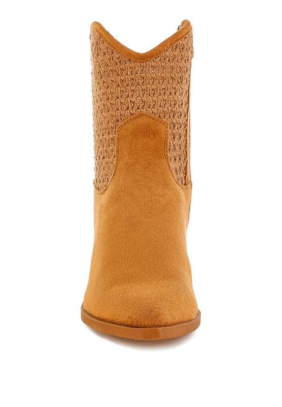 Bimmy Woven Pointy Western Boots Product Image