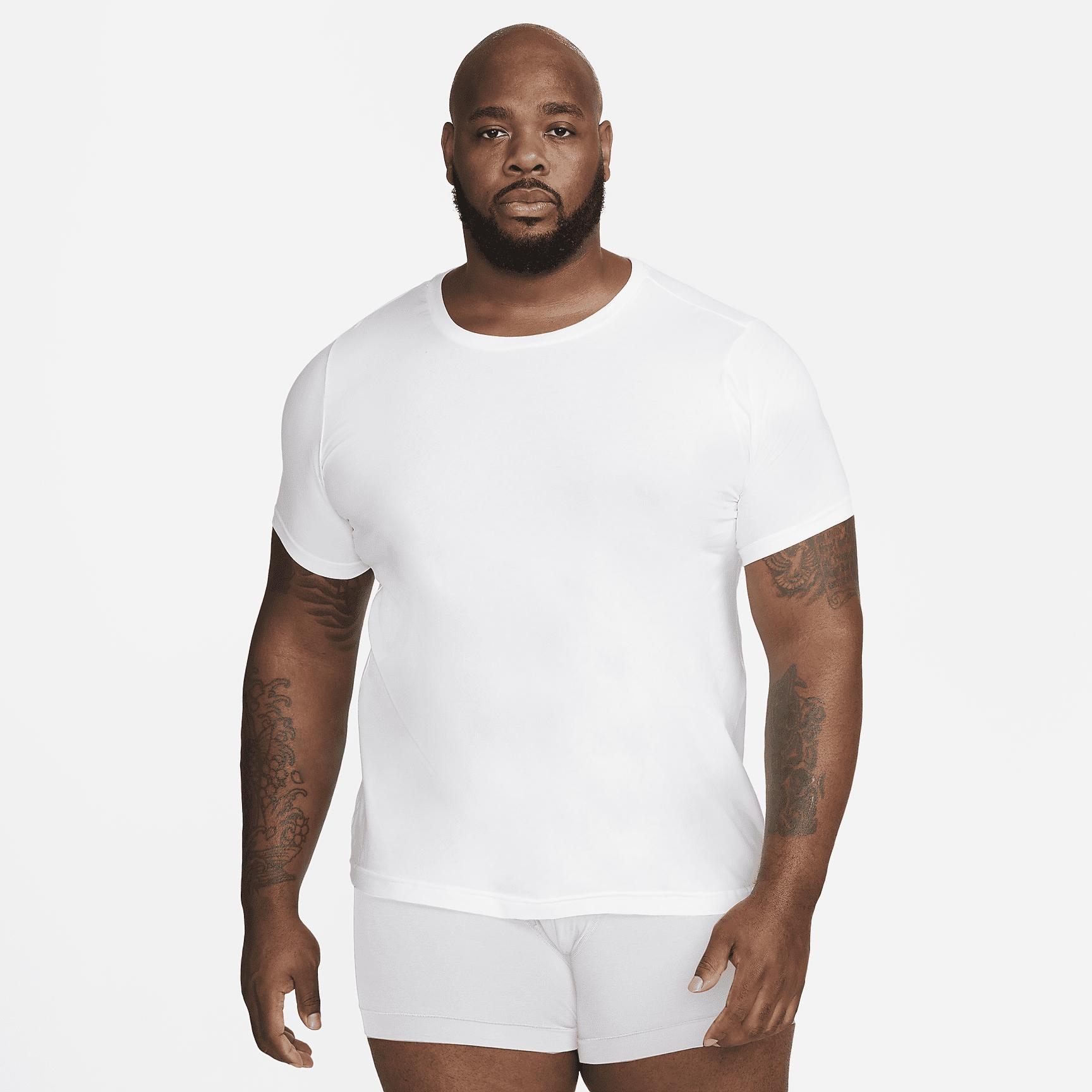 Nike Mens Dri-FIT Essential Cotton Stretch Slim Fit Crew Neck Undershirt (2-Pack) | KE1191-100 Product Image