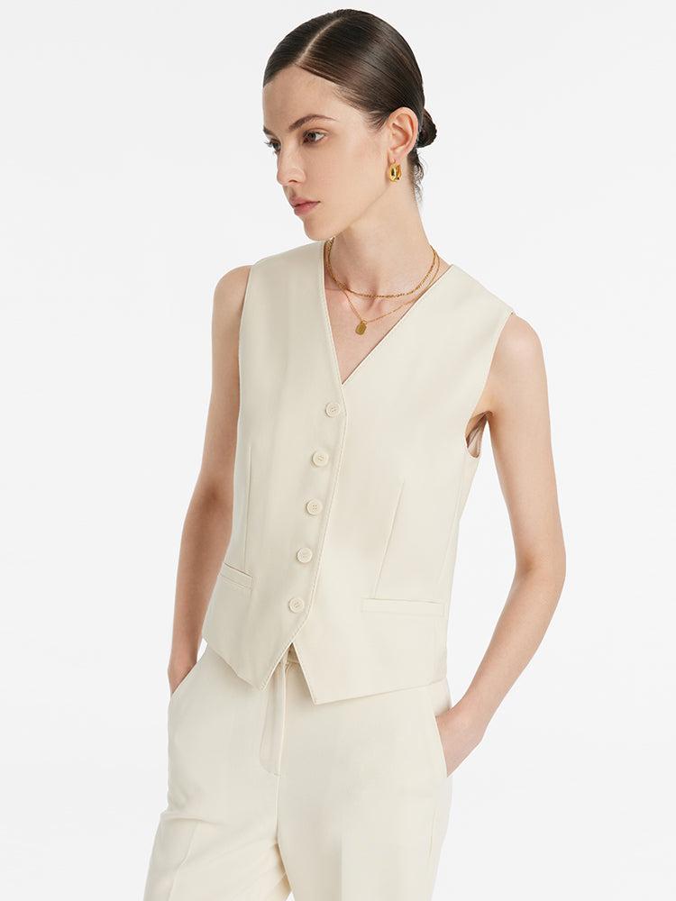 Worsted Wool Single-Breasted Women Vest Product Image