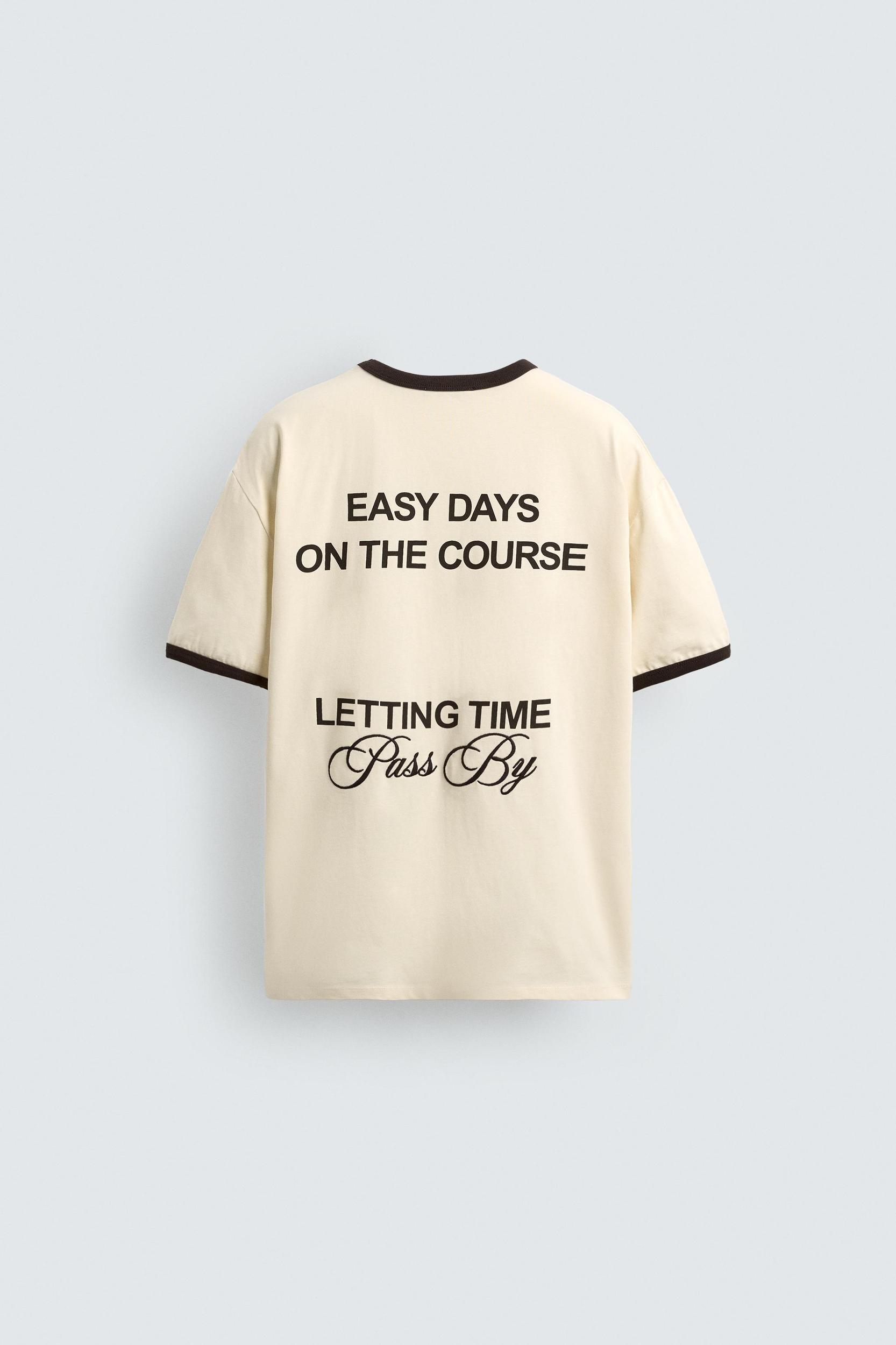 CONTRAST RIB TEXT T-SHIRT Product Image
