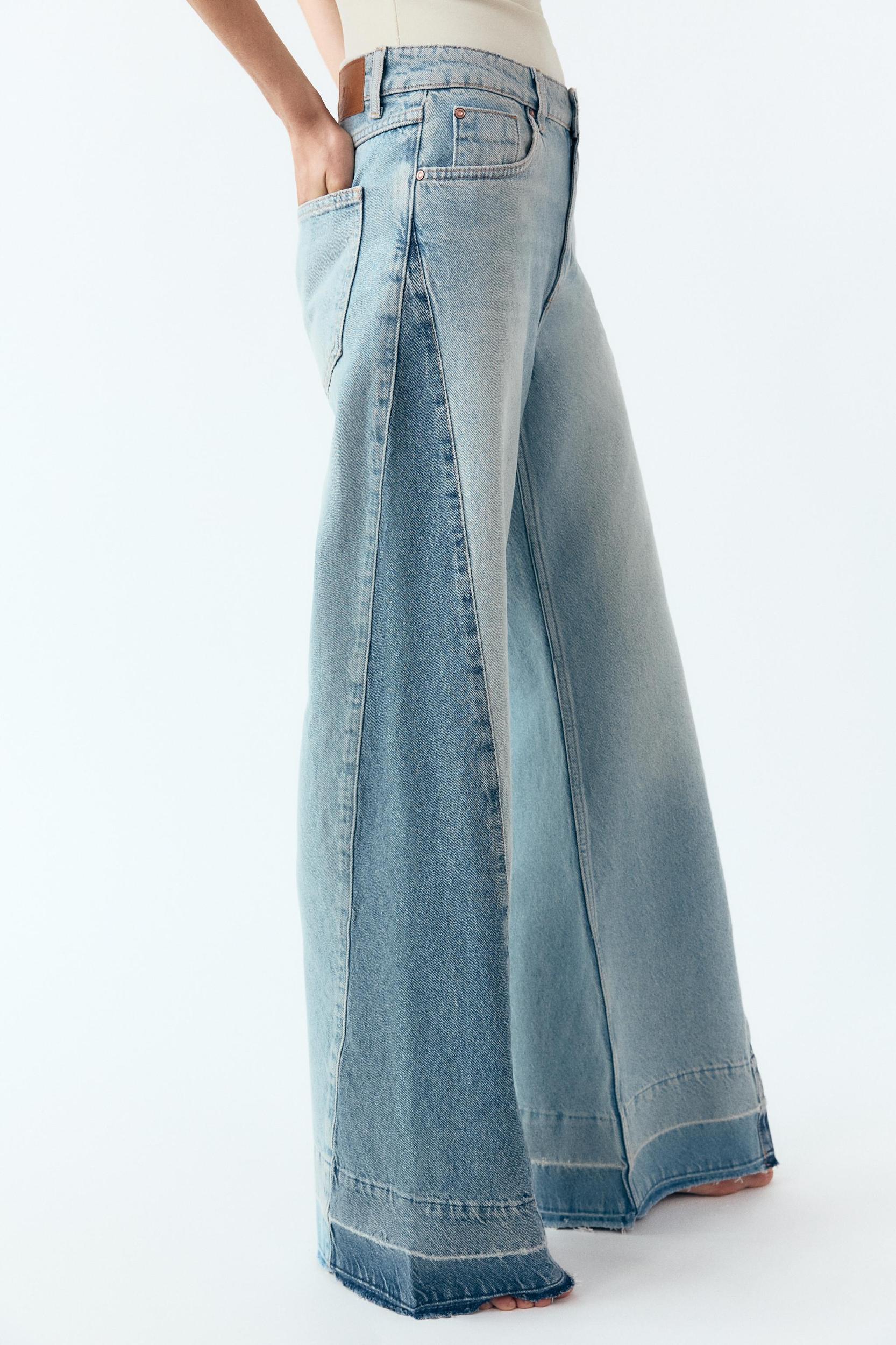 Z1975 CONTRAST MID-RISE WIDE LEG JEANS Product Image