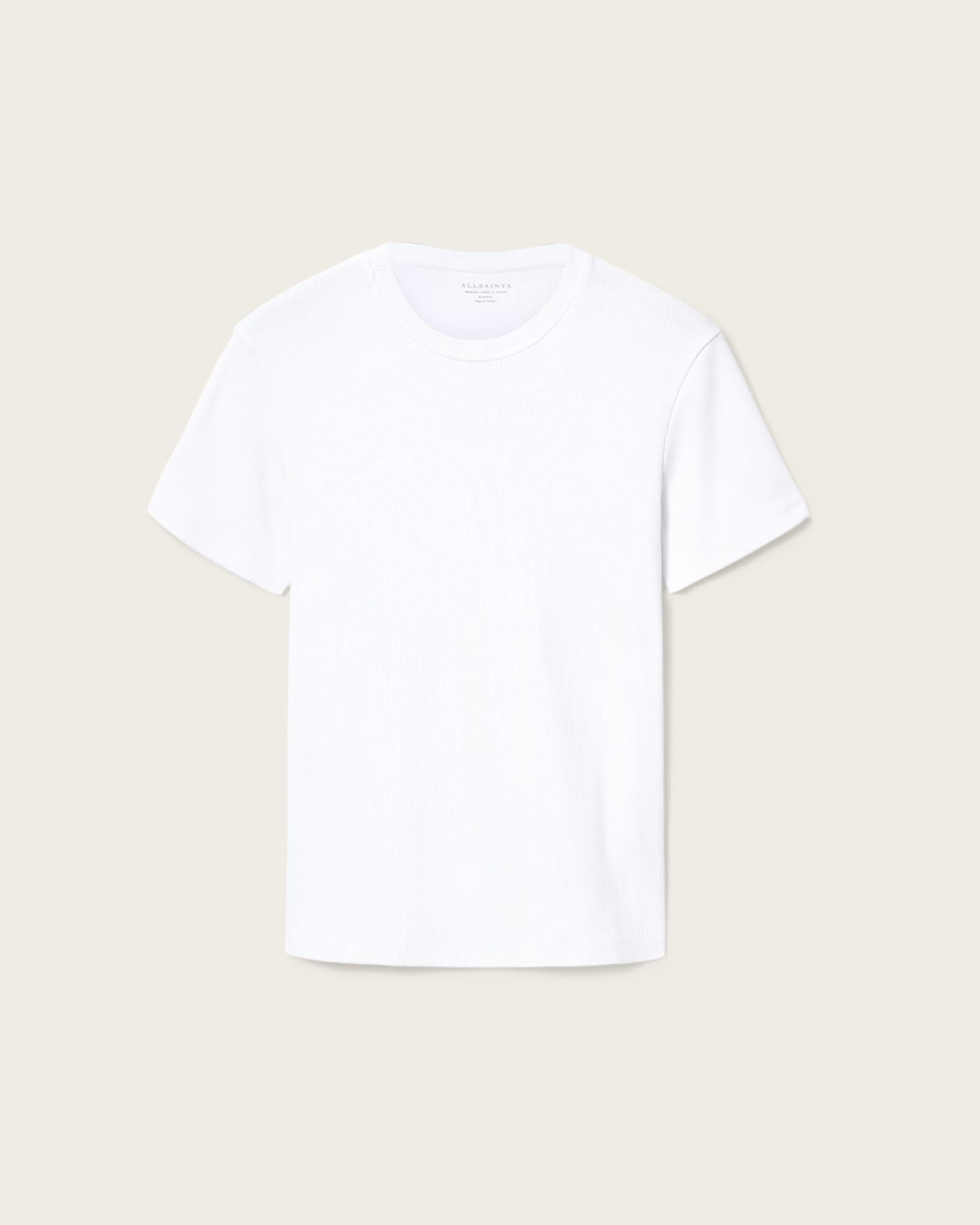Theo Short Sleeve Crew Optic White | ALLSAINTS US Product Image