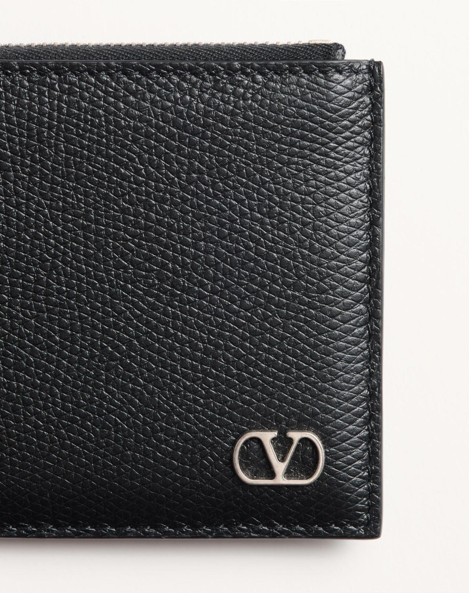 Vlogo Signature Grainy Calfskin Card Holder Product Image