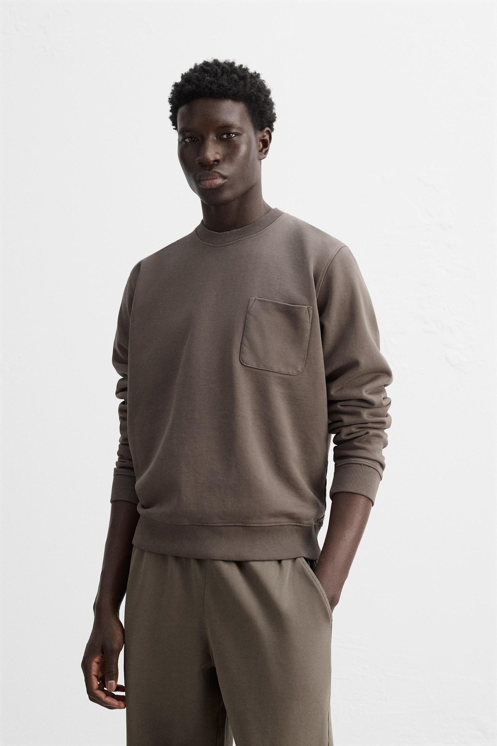 CREW NECK POCKET SWEATSHIRT Product Image