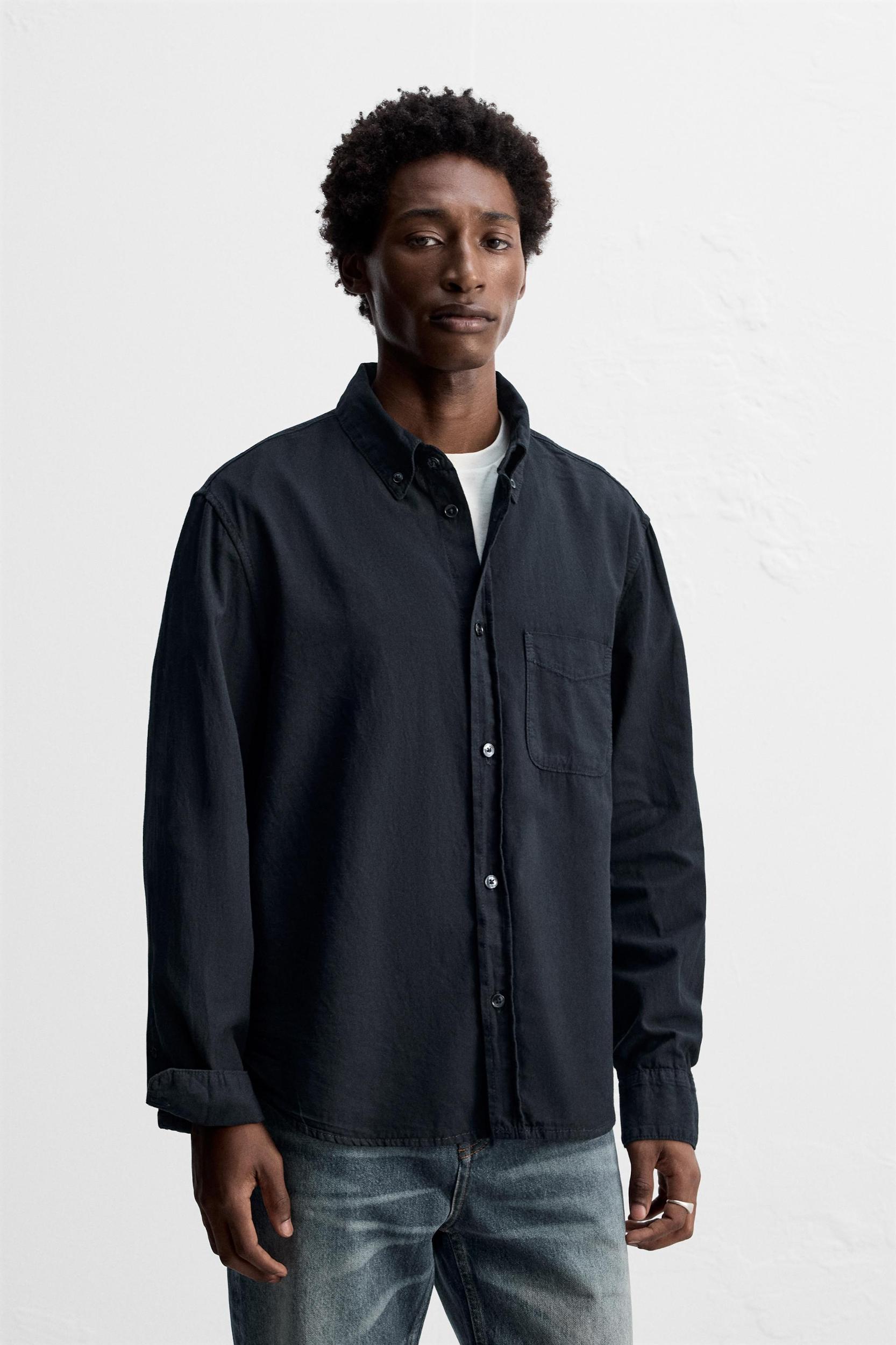 TEXTURED CHAMBRAY SHIRT Product Image