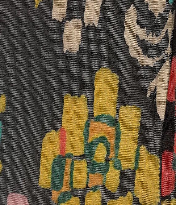 Calessa Plus Size Textured Mesh Tie-Dye Burnout Open Front Cardigan Product Image