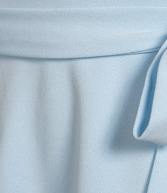 Midnight Doll Crew Neck Flutter Sleeve Tie Waist Ruffled Flounce Mini Dress Product Image