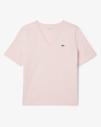 Relaxed Fit Soft Cotton V Neck T-shirt Product Image