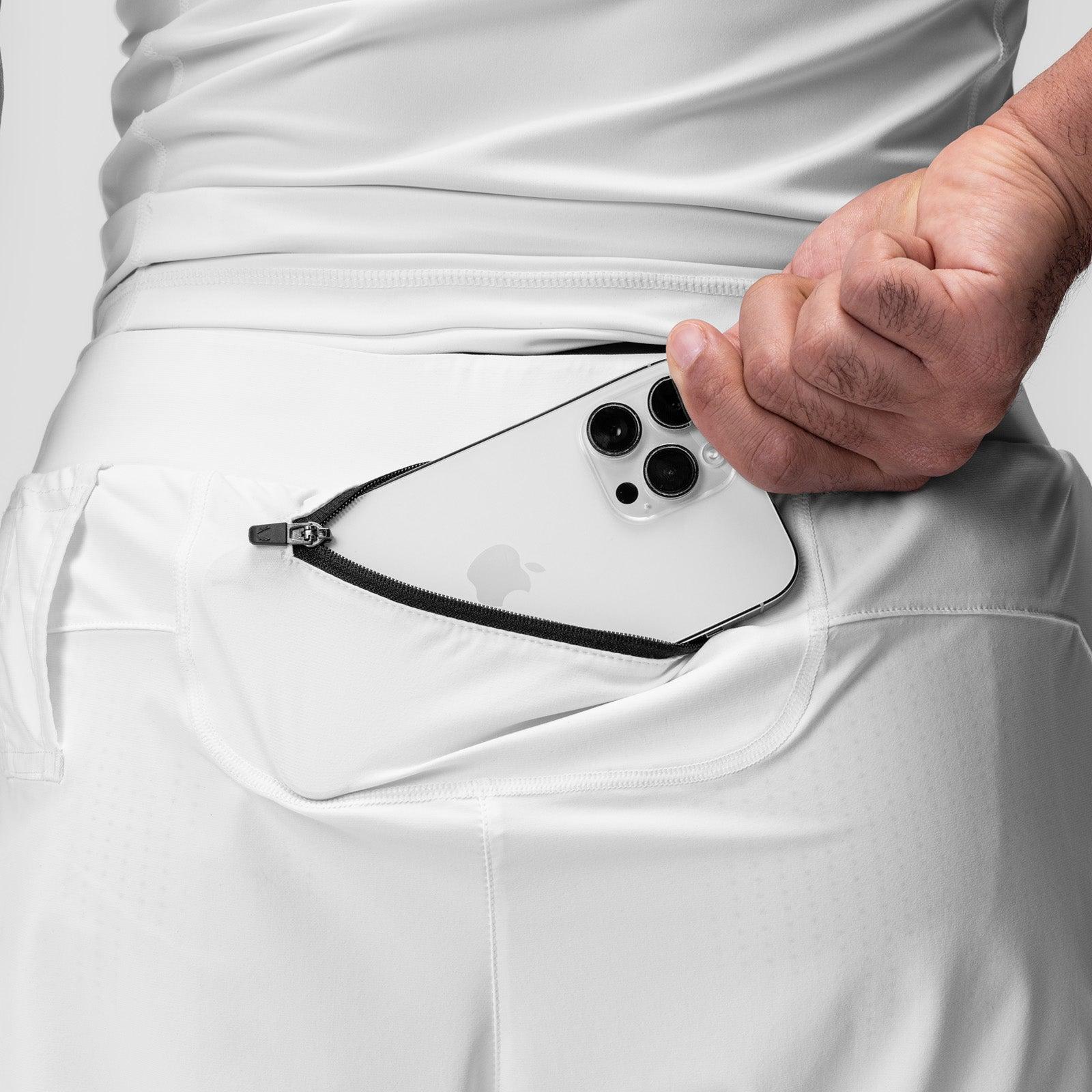 0866. Tetra-Lite® 7" Liner Short - White "Cyber"/White Male Product Image