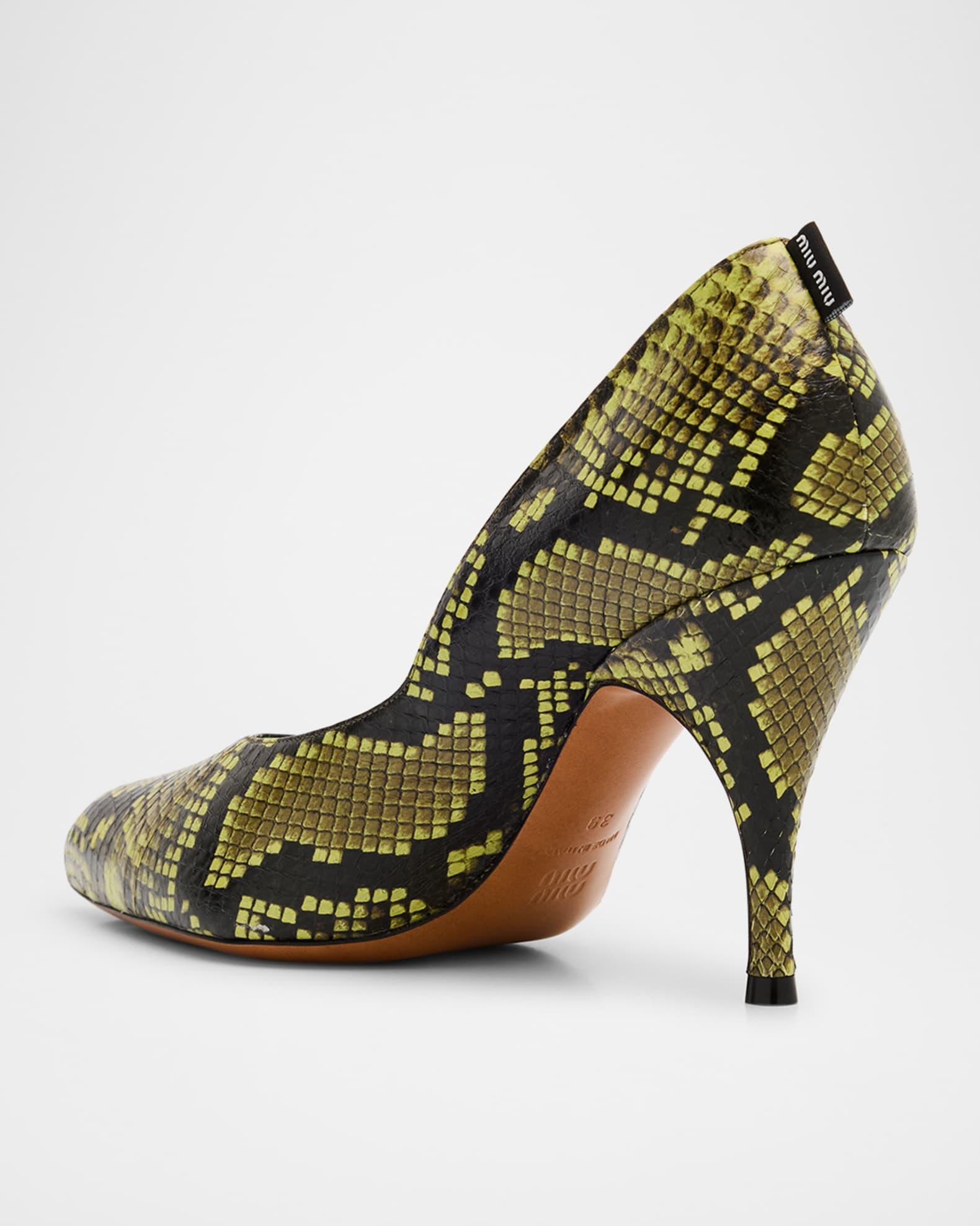 Python-Printed Leather Pumps Product Image