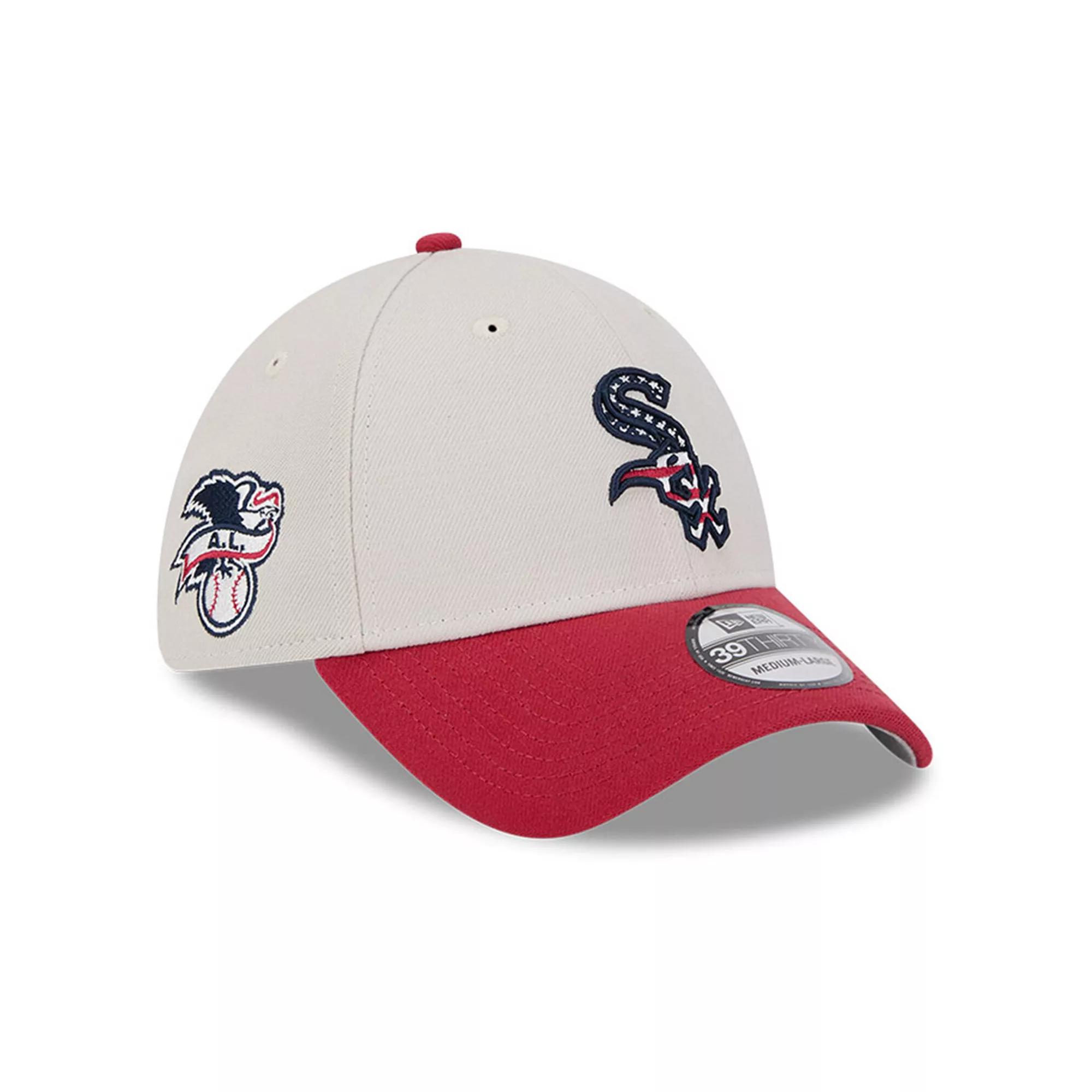 Men's New Era  Khaki/Red Chicago White Sox 2024 Fourth of July 39THIRTY Flex Hat, Size: Medium/Large, Beig K Product Image