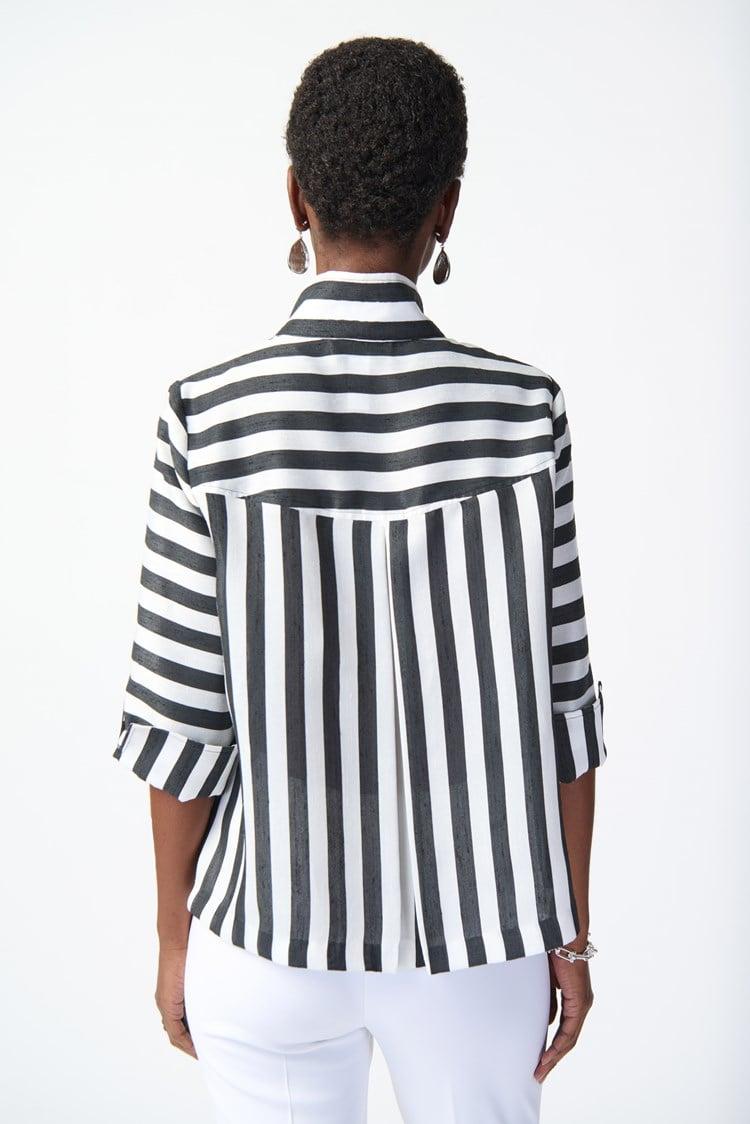 Striped Jacquard Trapeze Jacket Product Image