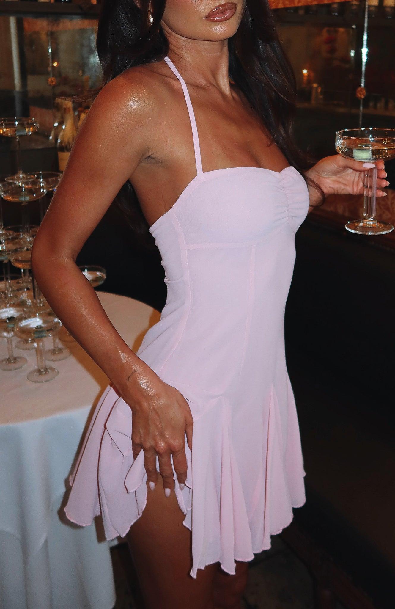 Think I'm In Love Mini Dress Pink Product Image