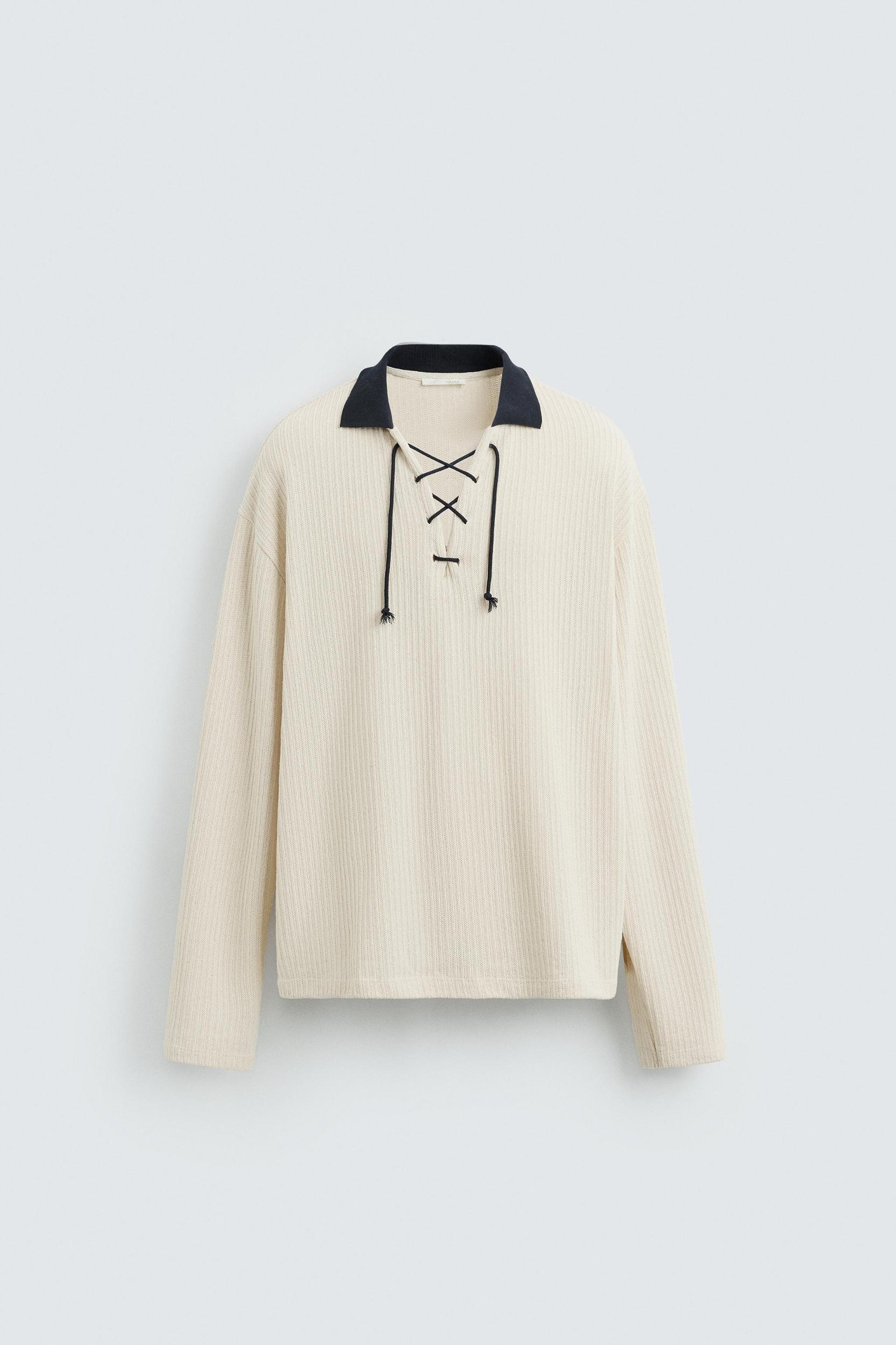 TEXTURED DRAWSTRING SWEATSHIRT Product Image