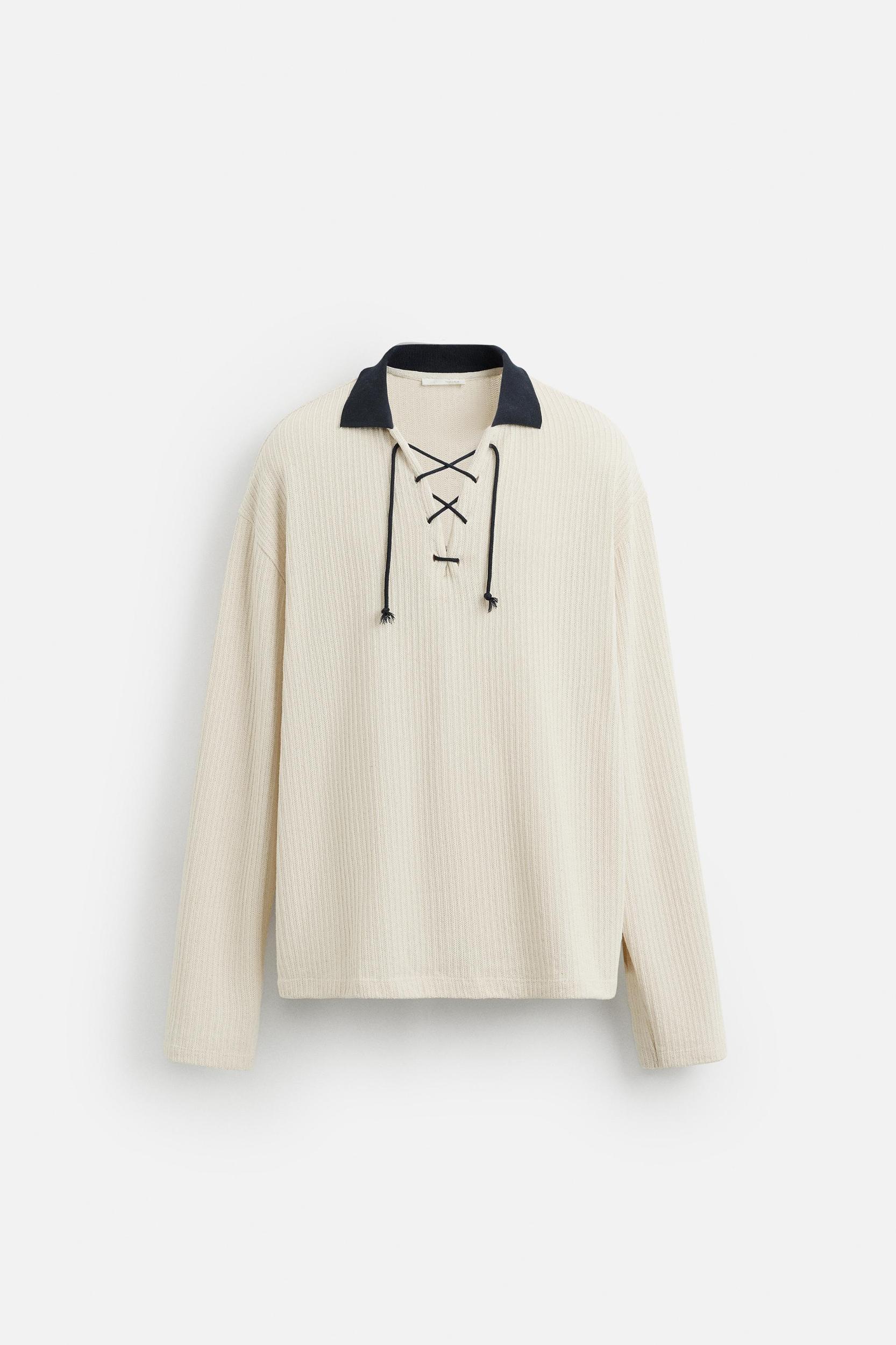 TEXTURED DRAWSTRING SWEATSHIRT Product Image