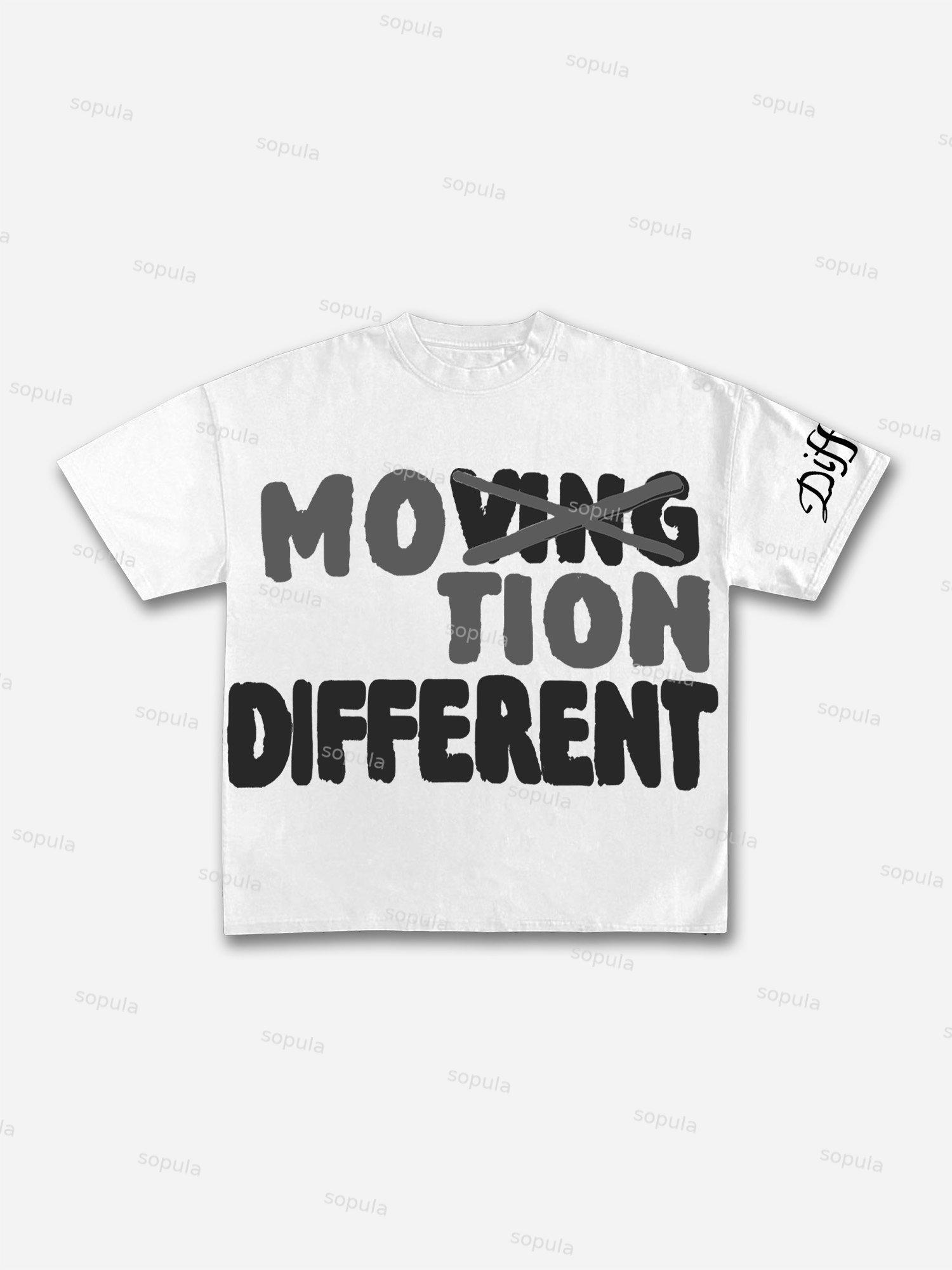 Vintage Motion Different Graphic 100% Cotton Short Sleeve T-Shirt Product Image