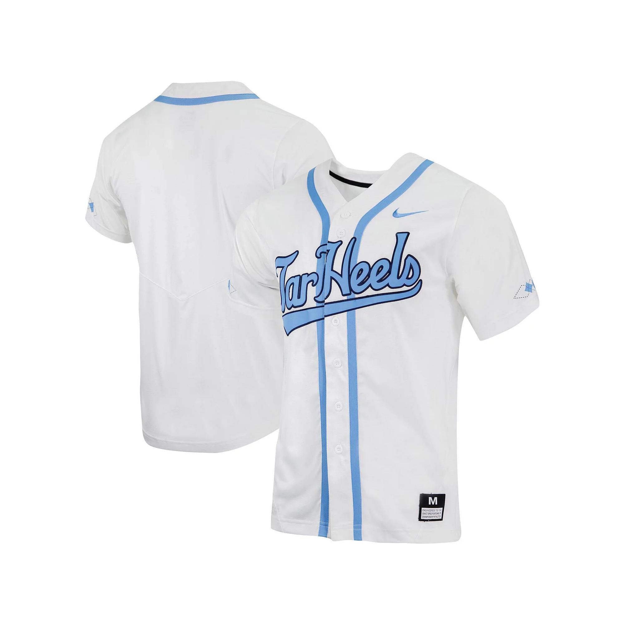 Men's Nike White North Carolina Tar Heels Replica Full-Button Baseball Jersey, Size: XL Product Image