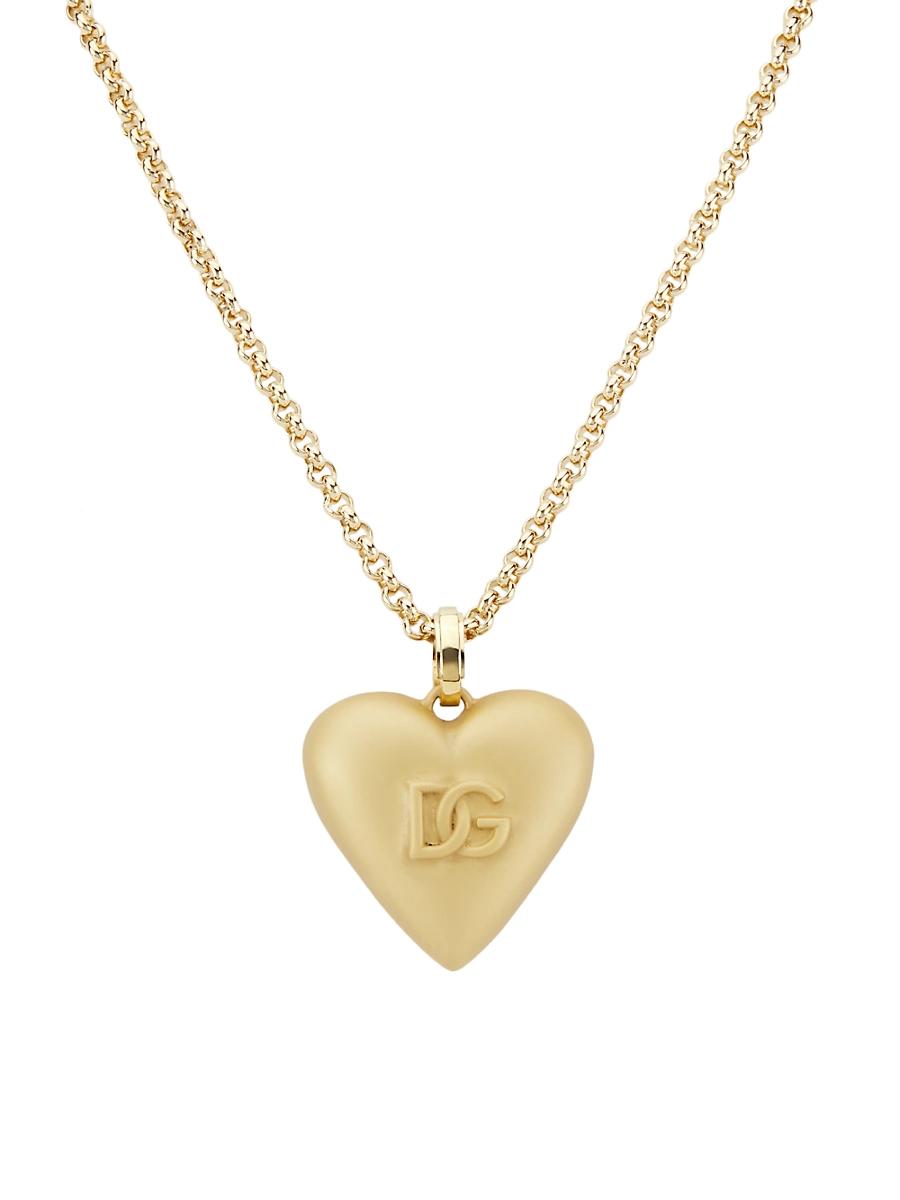 Womens Goldtone Monogram Heart Pendant Necklace Product Image