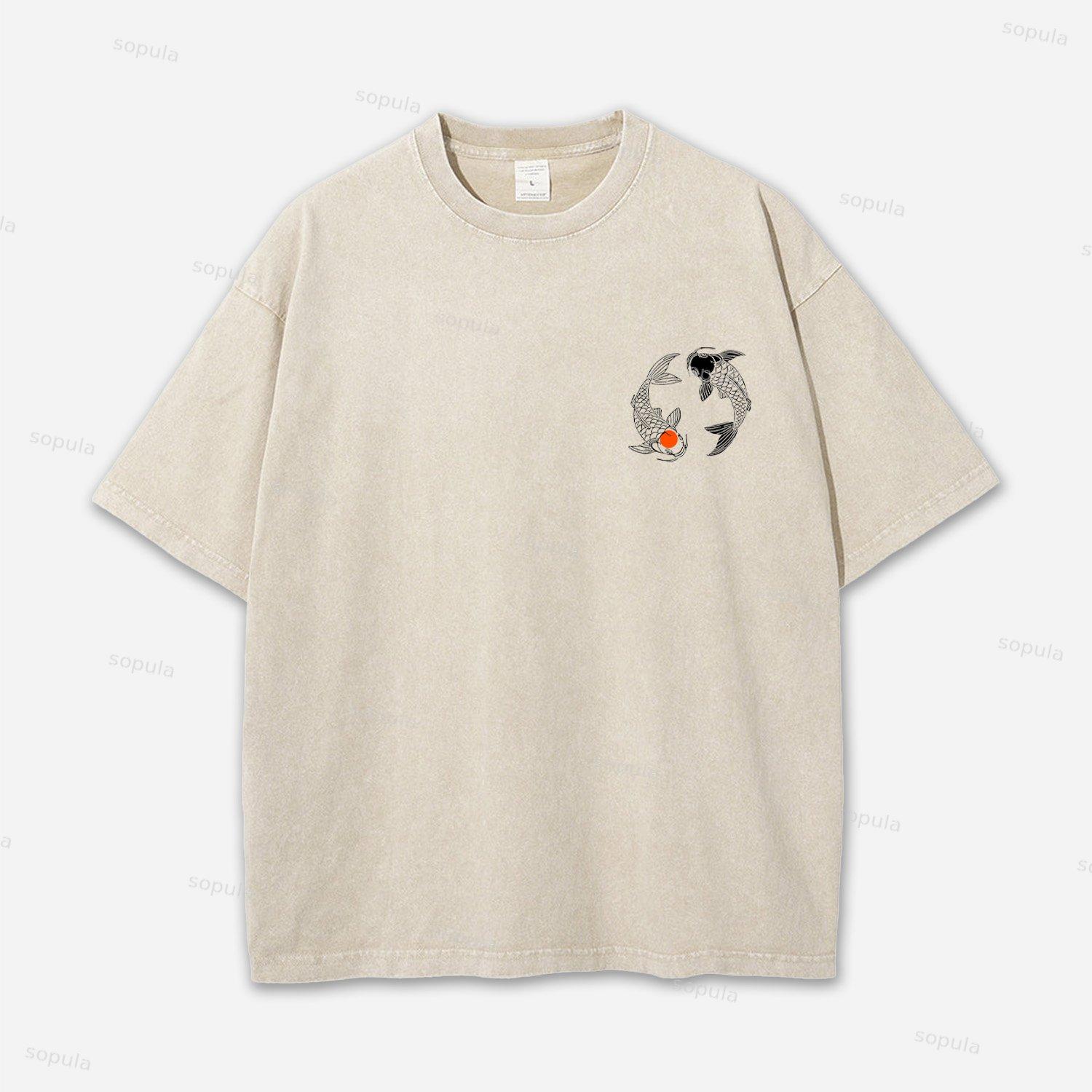 Japanese Koi Acid Washed T-shirt Product Image