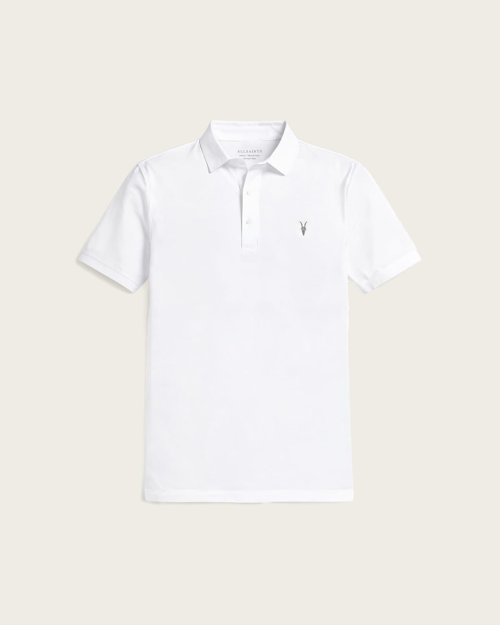 Reform Short Sleeve Polo Shirt Optic White | ALLSAINTS US Product Image