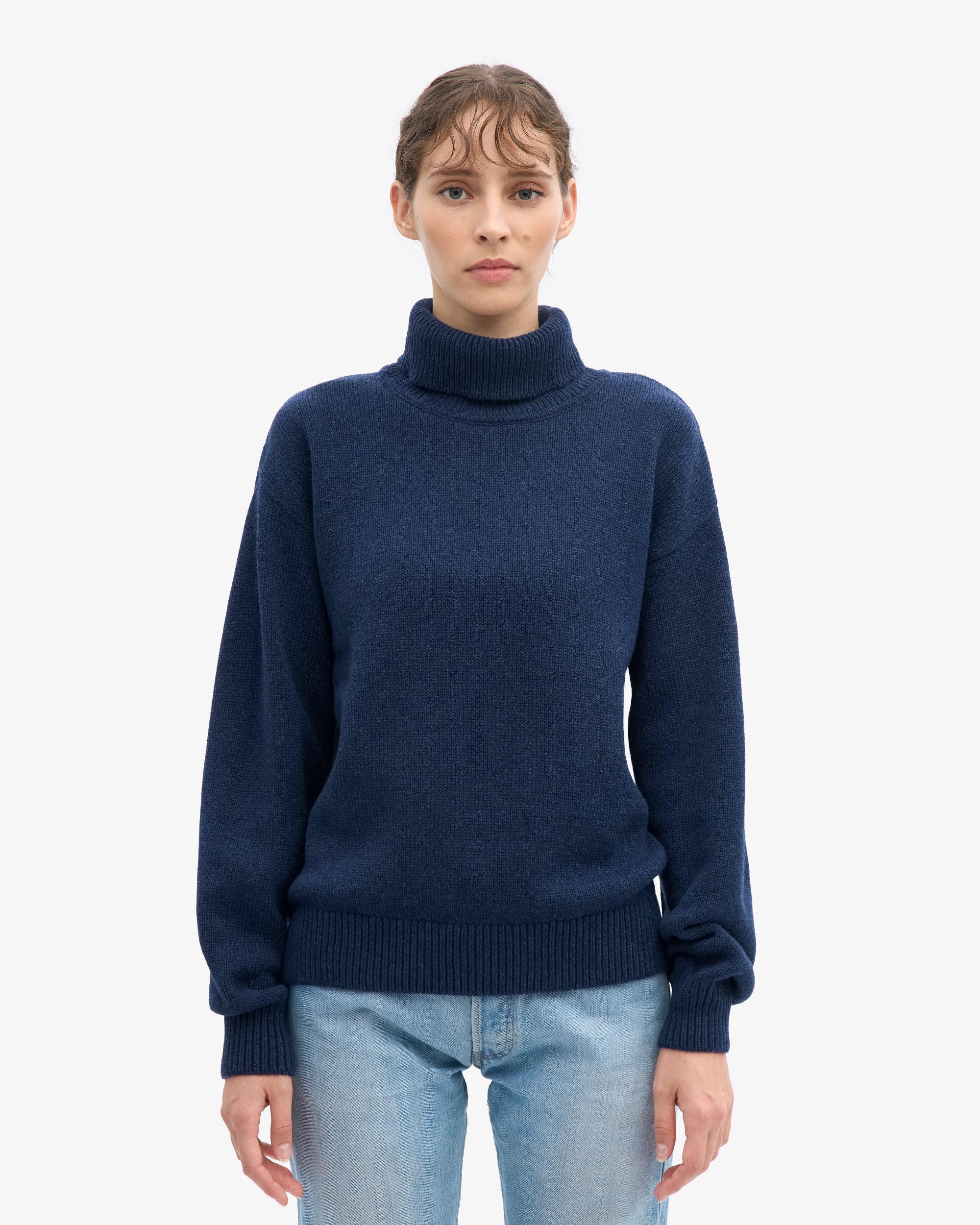 Merino Wool Turtleneck - Emerald Green Product Image