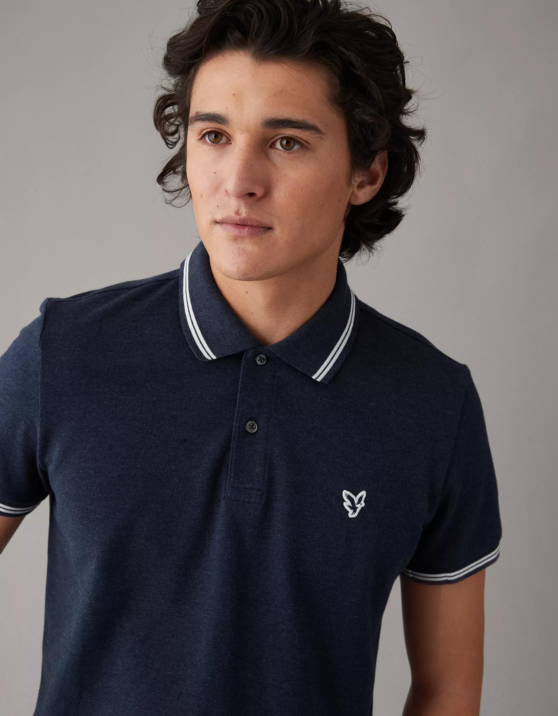 AE Lived-In Slim Fit Pique Polo Shirt Product Image