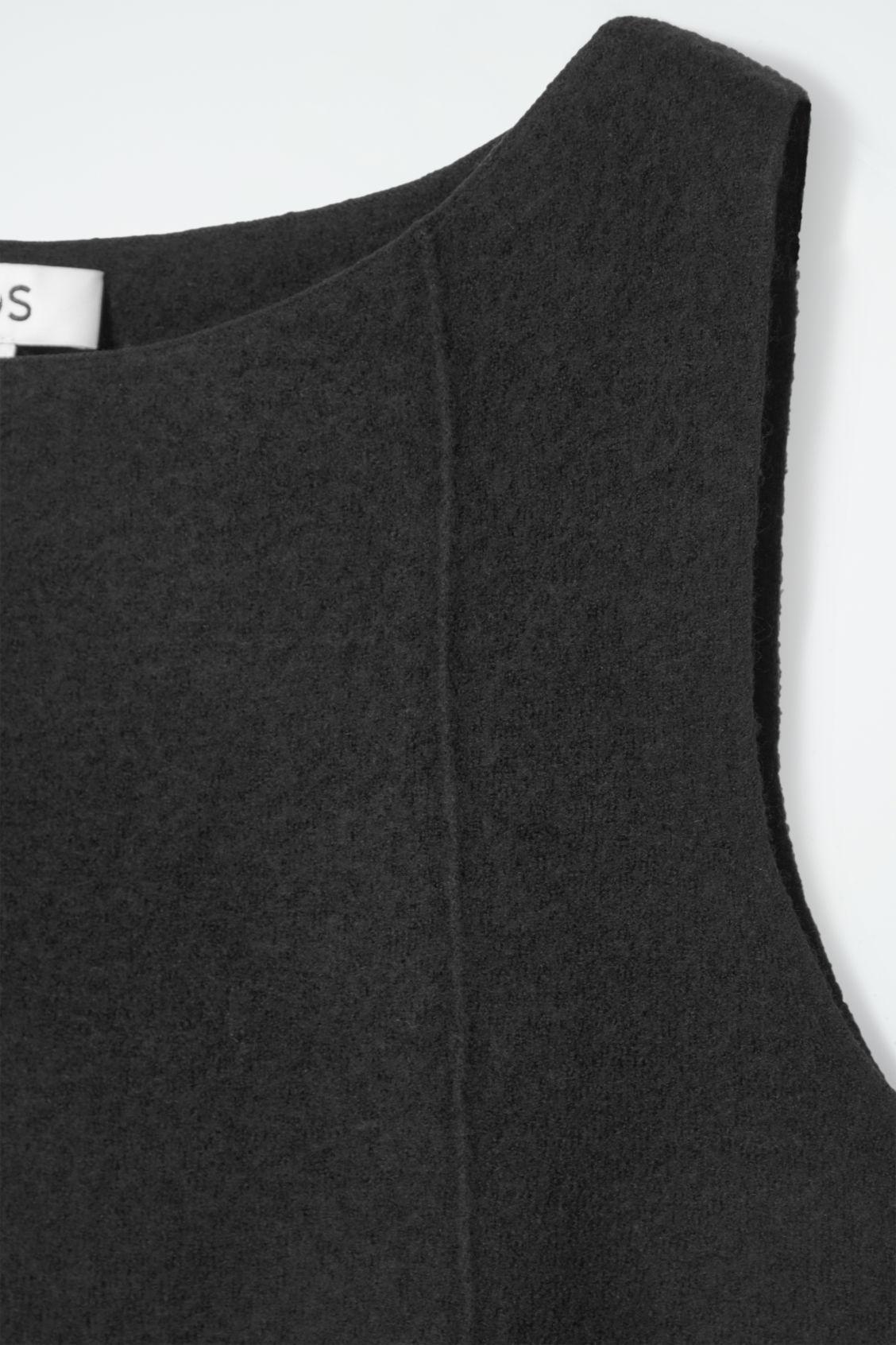 PANELED WOOL SHIFT DRESS Product Image