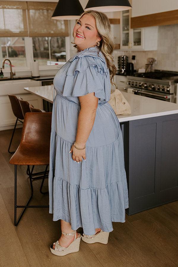 Dance The Night Away Ruffle Midi Dress Curves Product Image