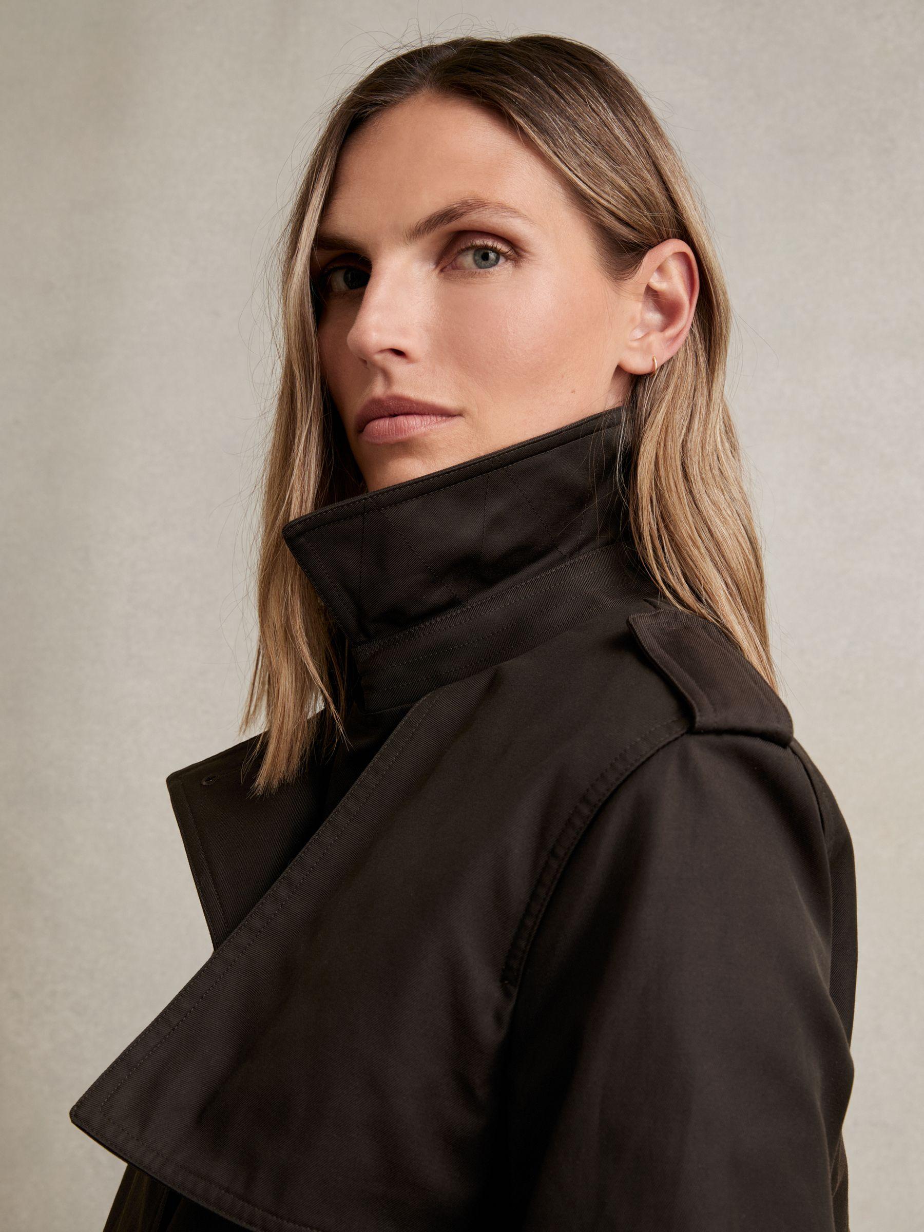 Petite Hooded Insert Trench Coat in Chocolate Brown Product Image