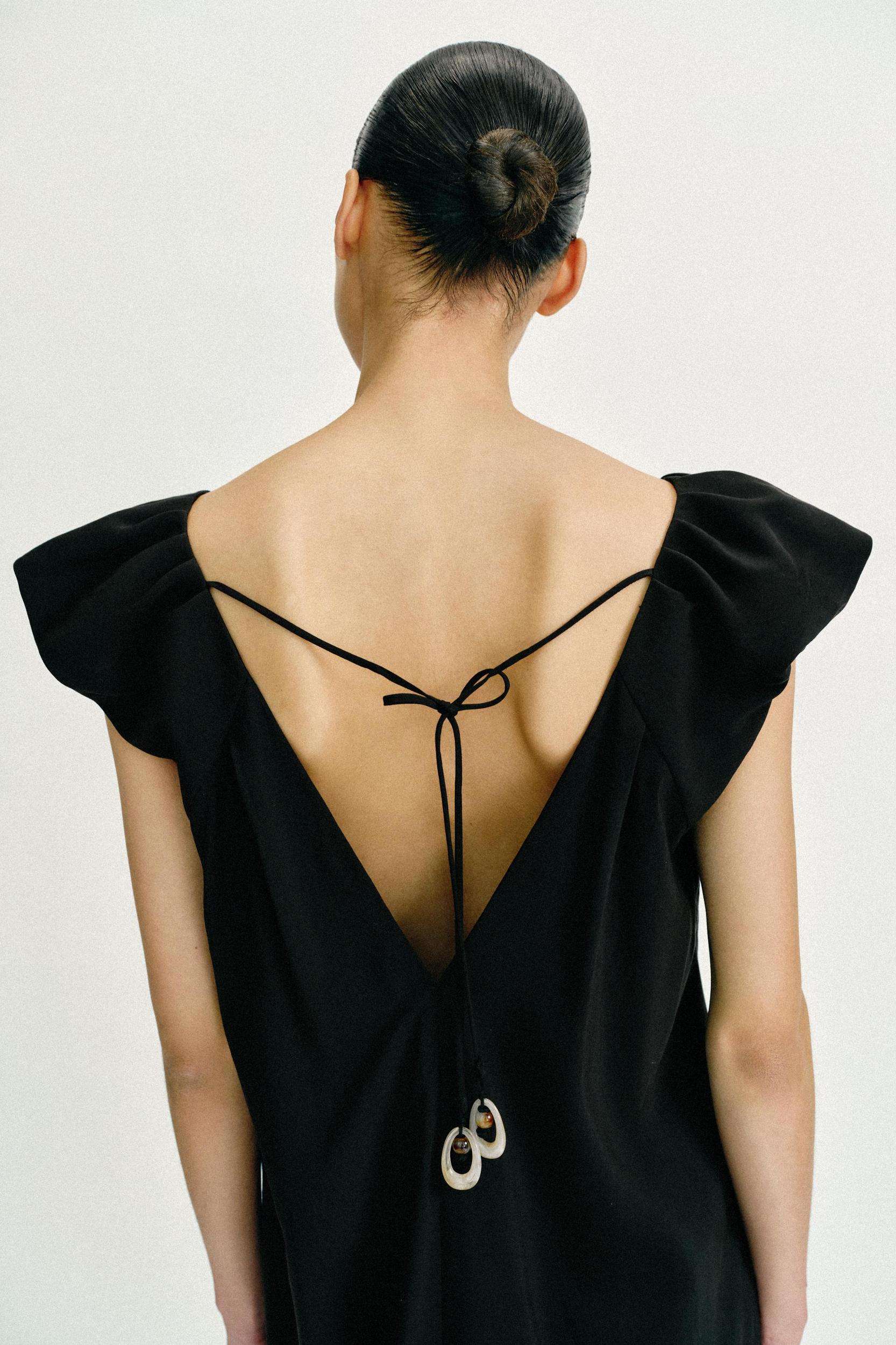 LONG PUFF SLEEVE DRESS Product Image