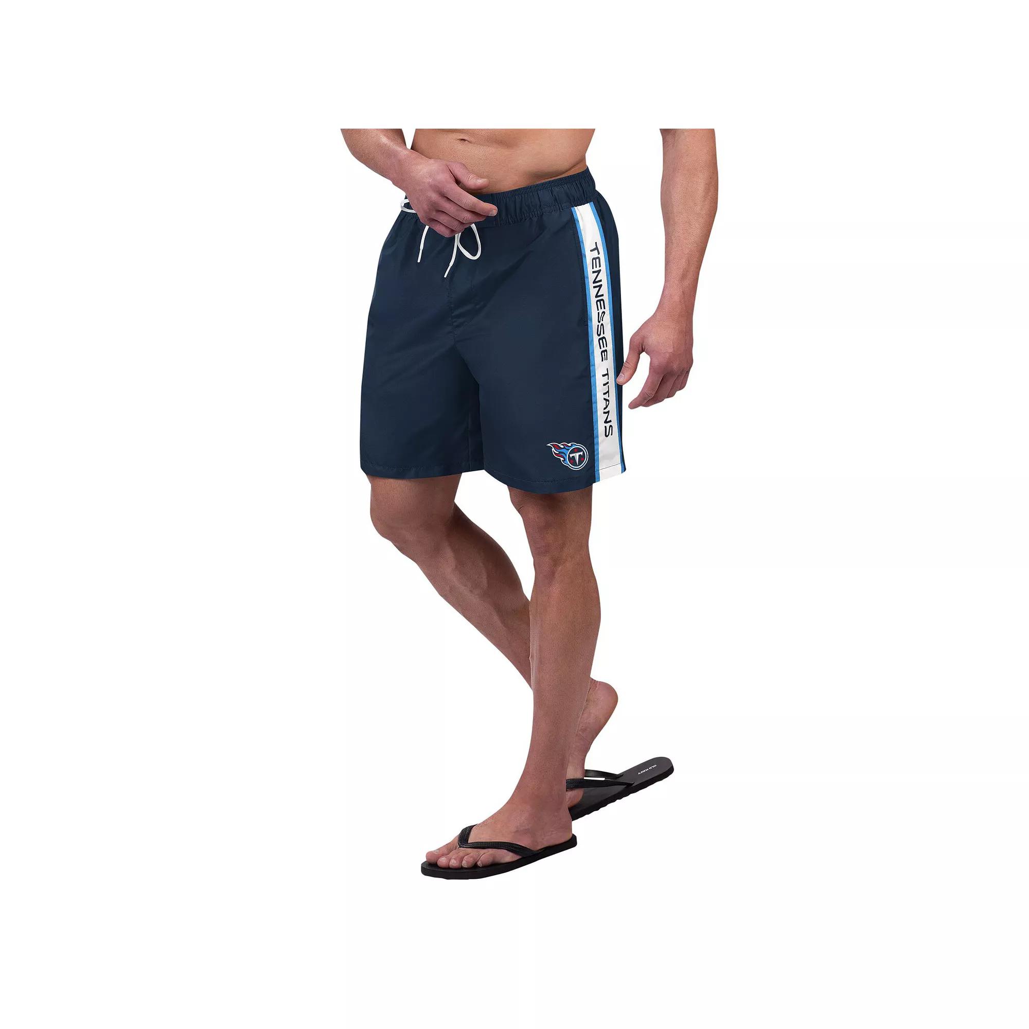 Men's G-III Sports by Carl Banks Navy Tennessee Titans Streamline Volley Swim Shorts,  Product Image