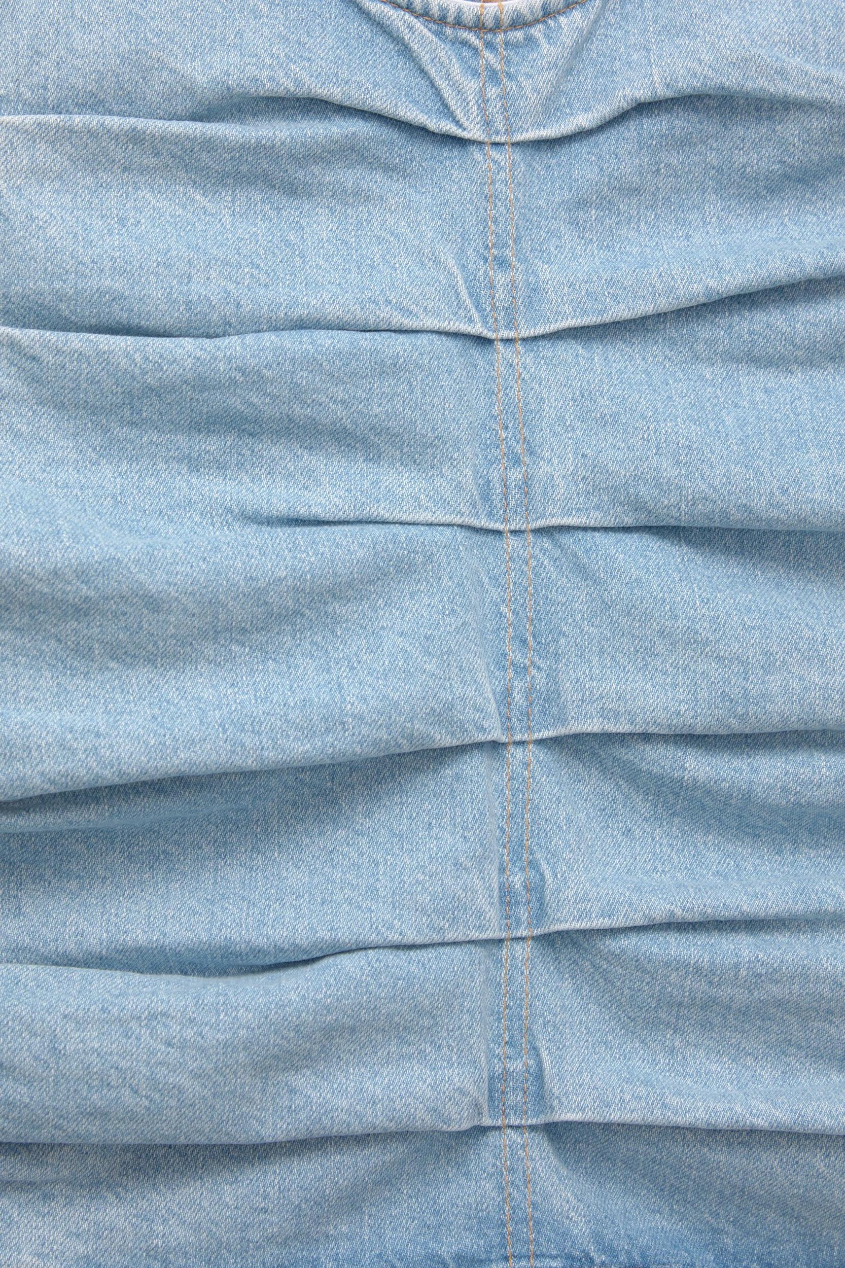 Gathered denim top Product Image