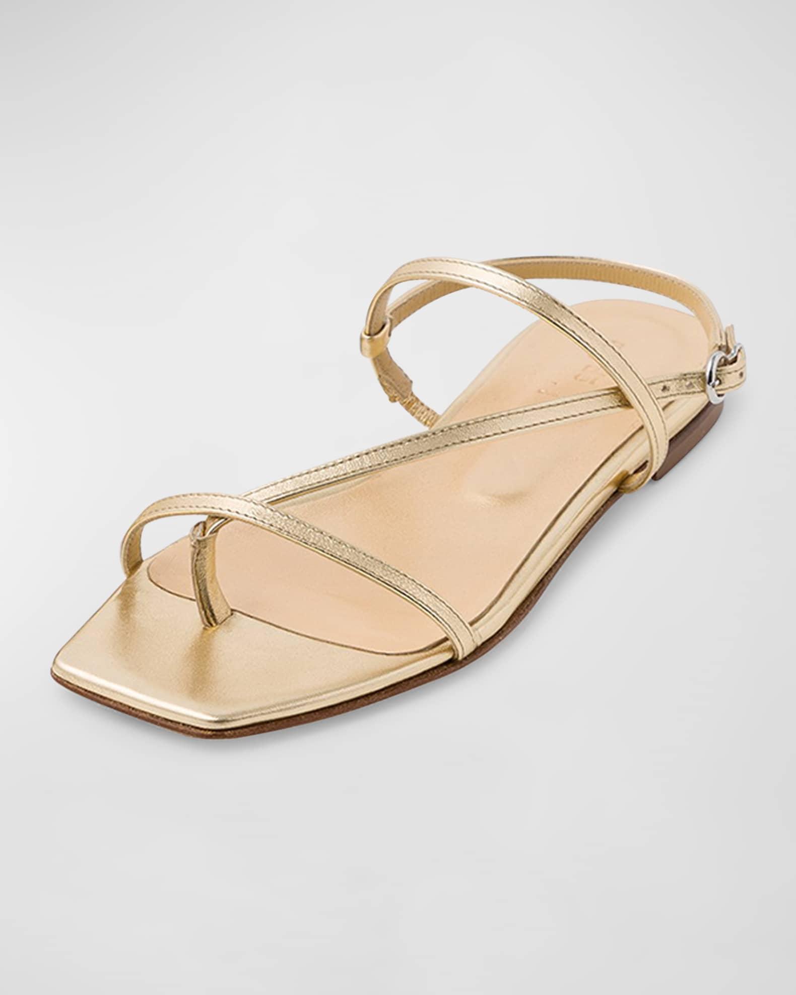 Ella Metallic Thong Slingback Sandals Product Image