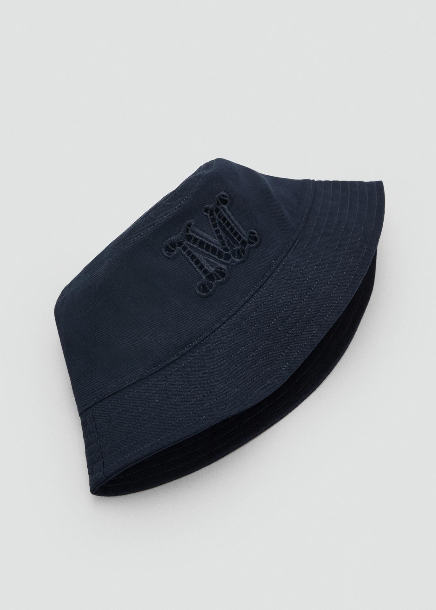 Bucket hat with embroidered lettering - Women | MANGO USA Product Image