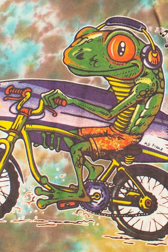 Cool Lizard Dude Tie Dye Cropped Hoodie Product Image