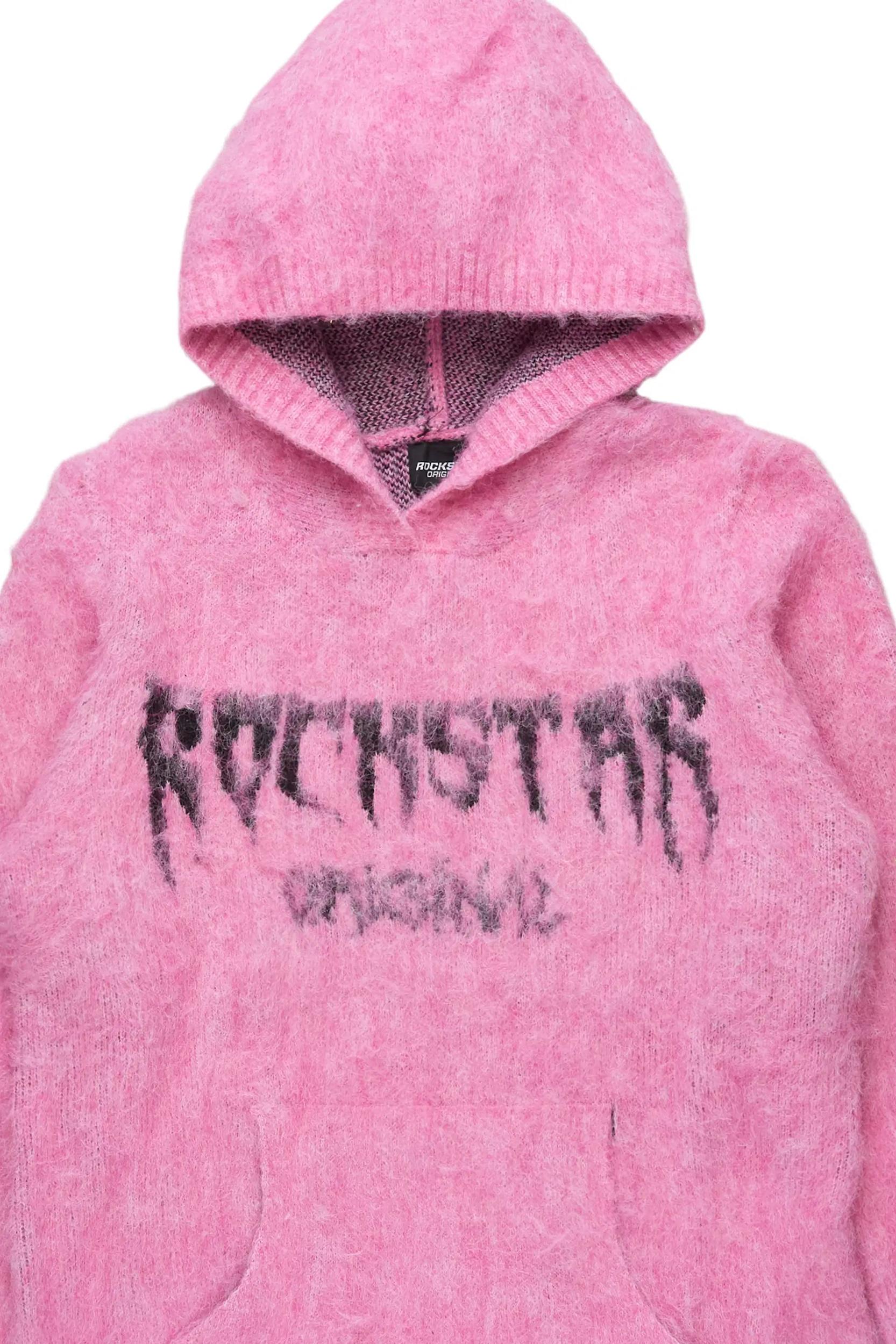 Andreas Pink Graphic Knit Hoodie Female Product Image