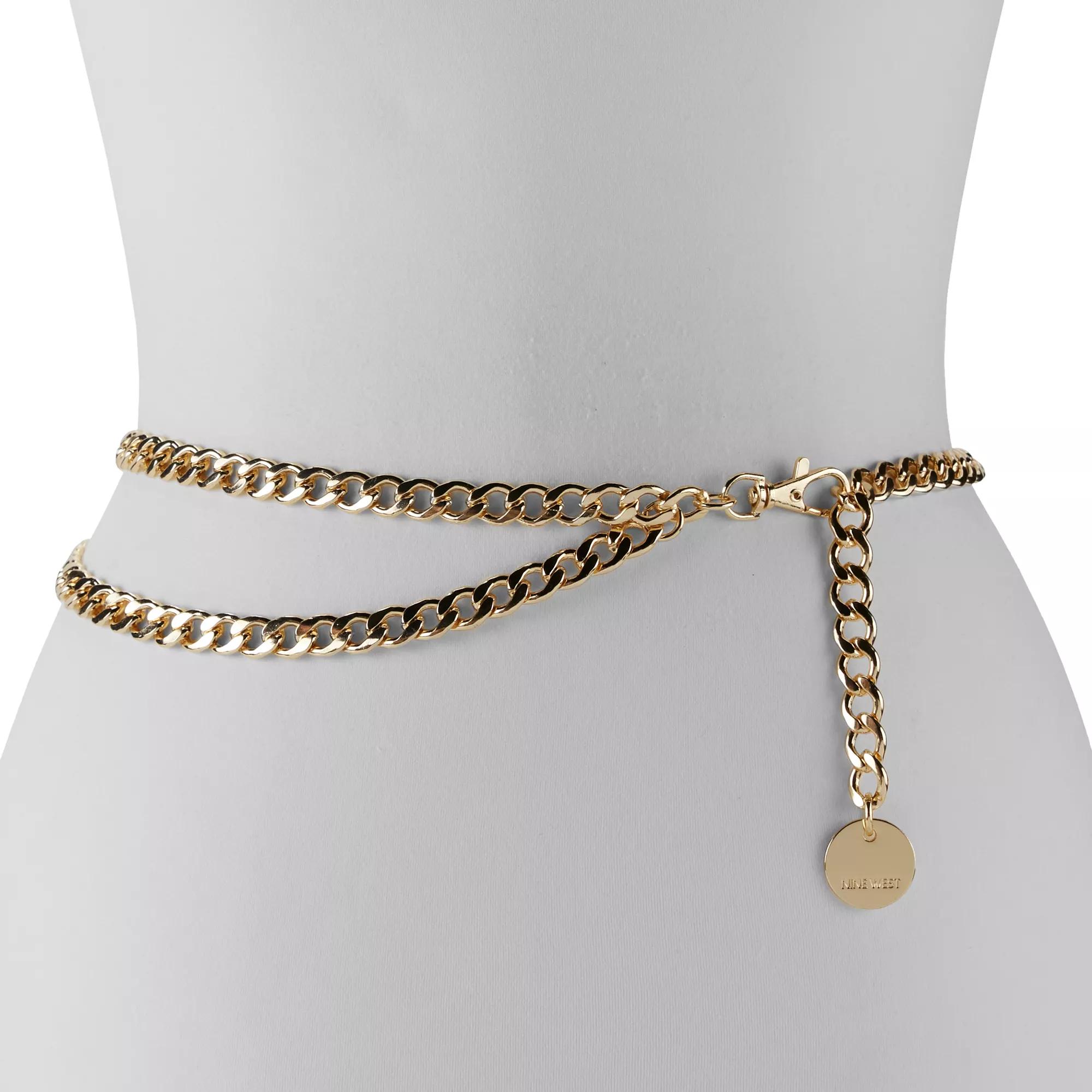 Women's Nine West Chain Belt, Size: Medium-Large, Gold Product Image