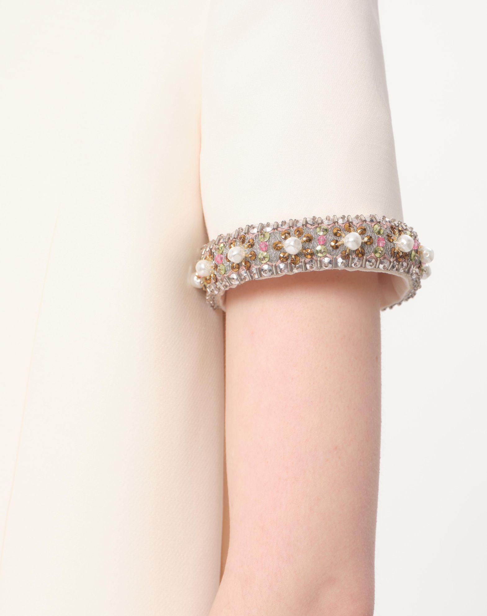 Embroidered Crepe Couture Short Dress Product Image