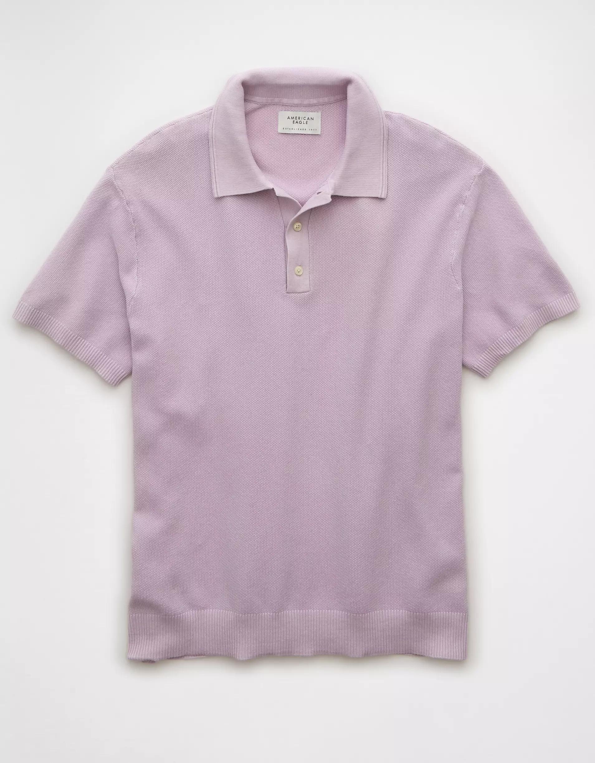 AE Weekend Washed Sweater Polo Shirt Product Image
