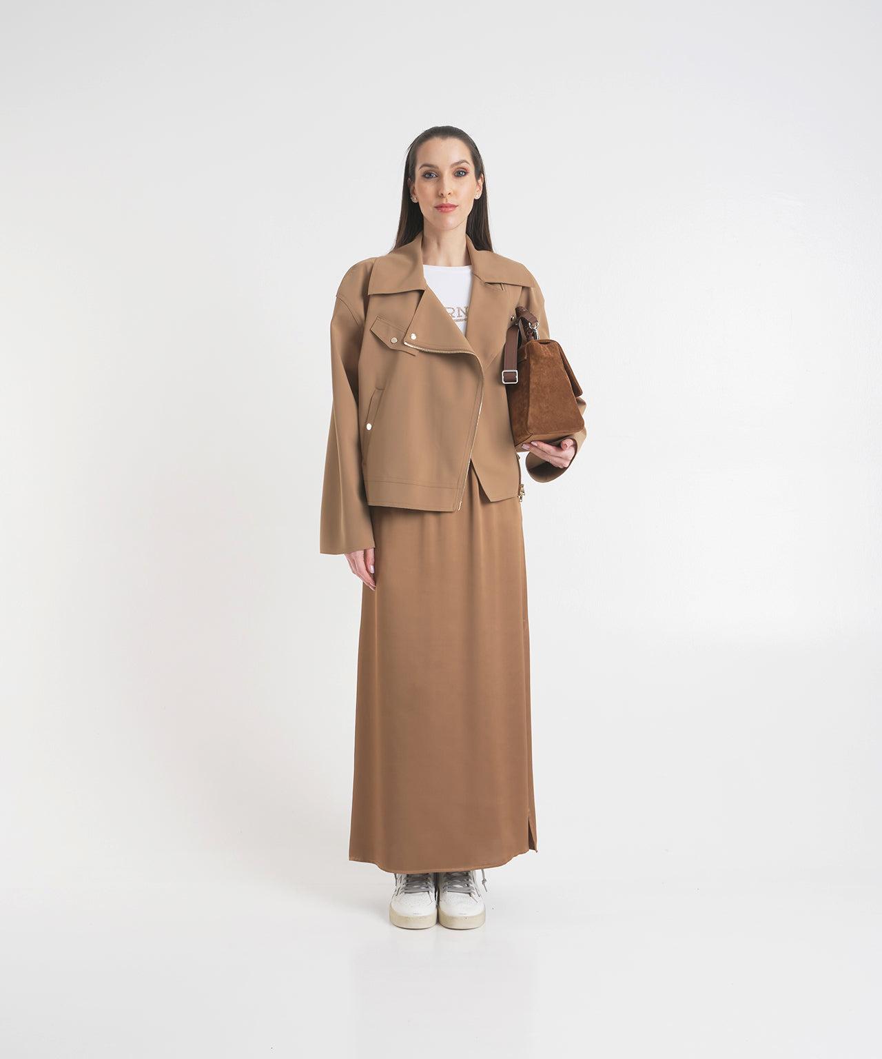 Cropped jacket in scuba Product Image