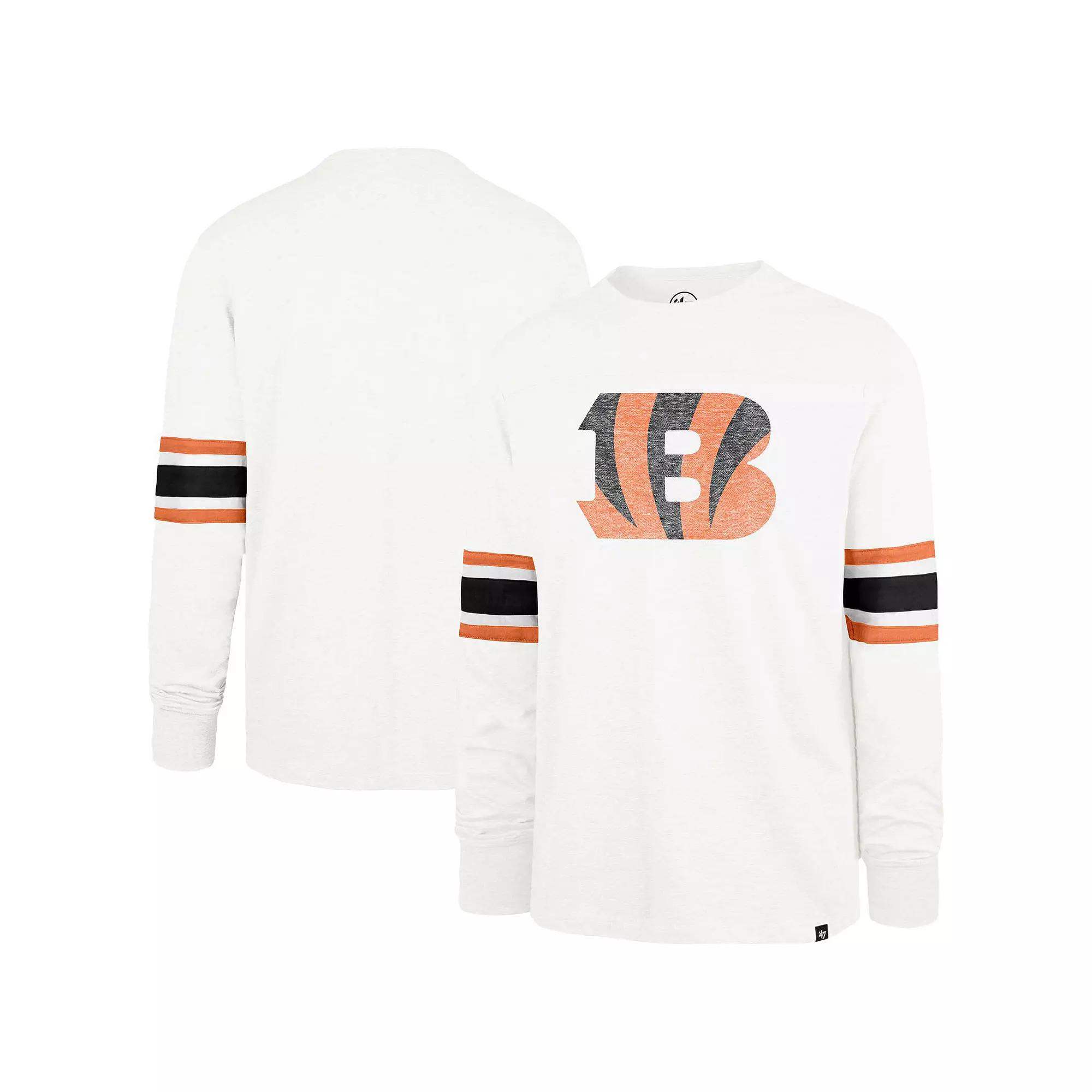 Men's '47 White Cincinnati Bengals Premier Brex Long Sleeve T-Shirt, Size: Medium Product Image